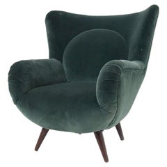 Unique Extremely Rare Carlo Mollino Velvet Armchair, Published