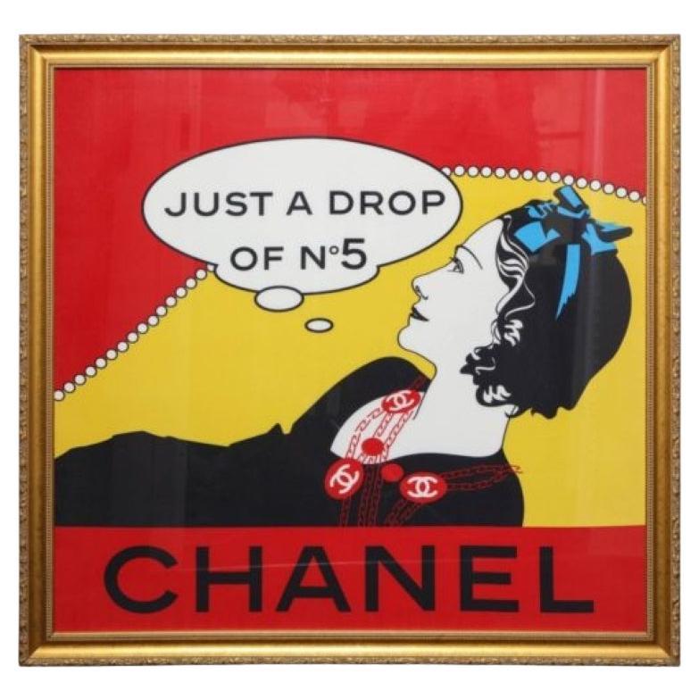Extremely Rare Chanel “Drop Of No.5” Scarf In Gold Frame For Sale