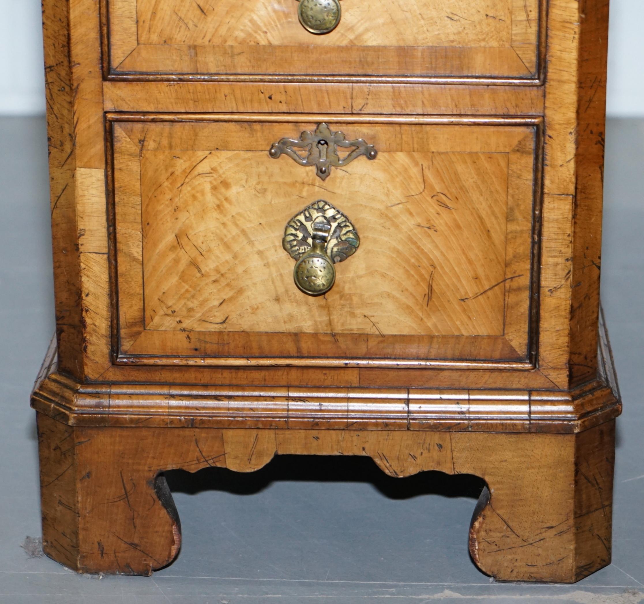 Extremely Rare circa 1815 Regency Solid Burr Walnut Cushion Drawer Pedestal Desk 6
