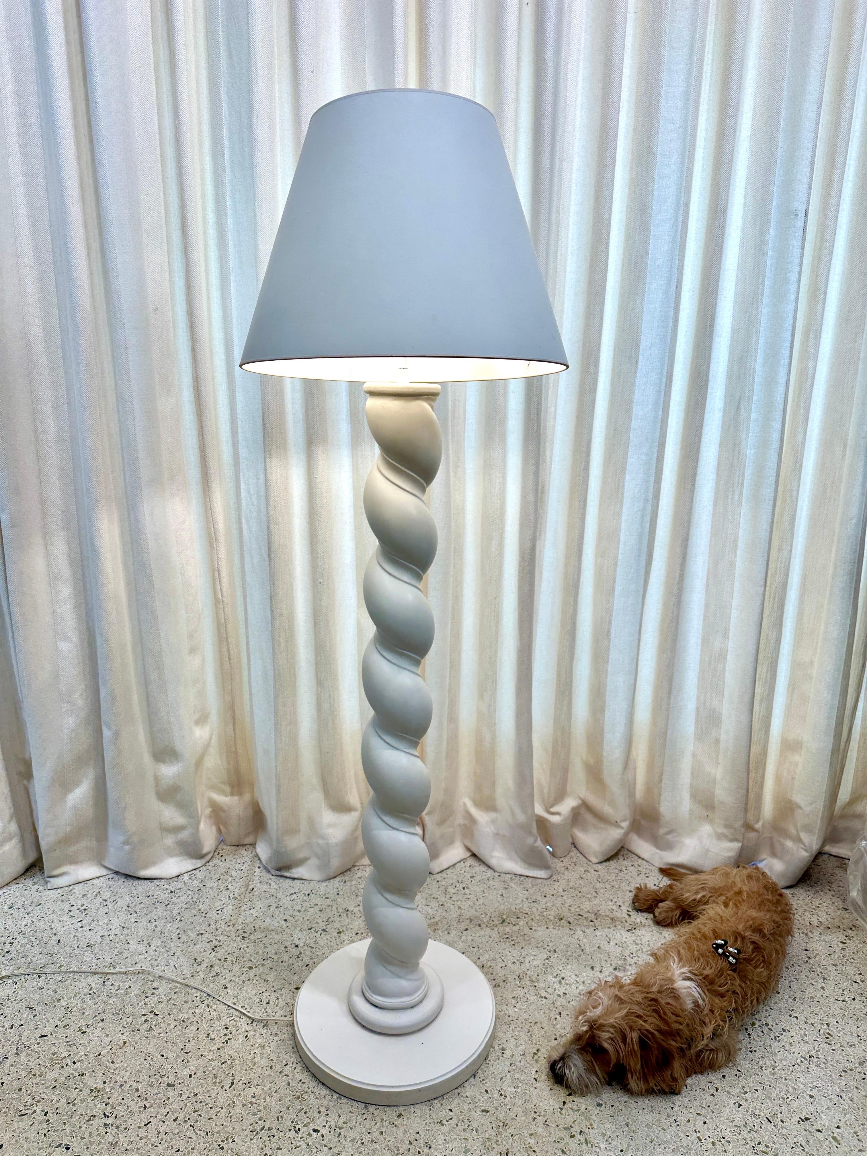 Mid-Century Modern Extremely Rare Composition Plaster Floor Lamp w/ Spiraling Design by Sirmos For Sale