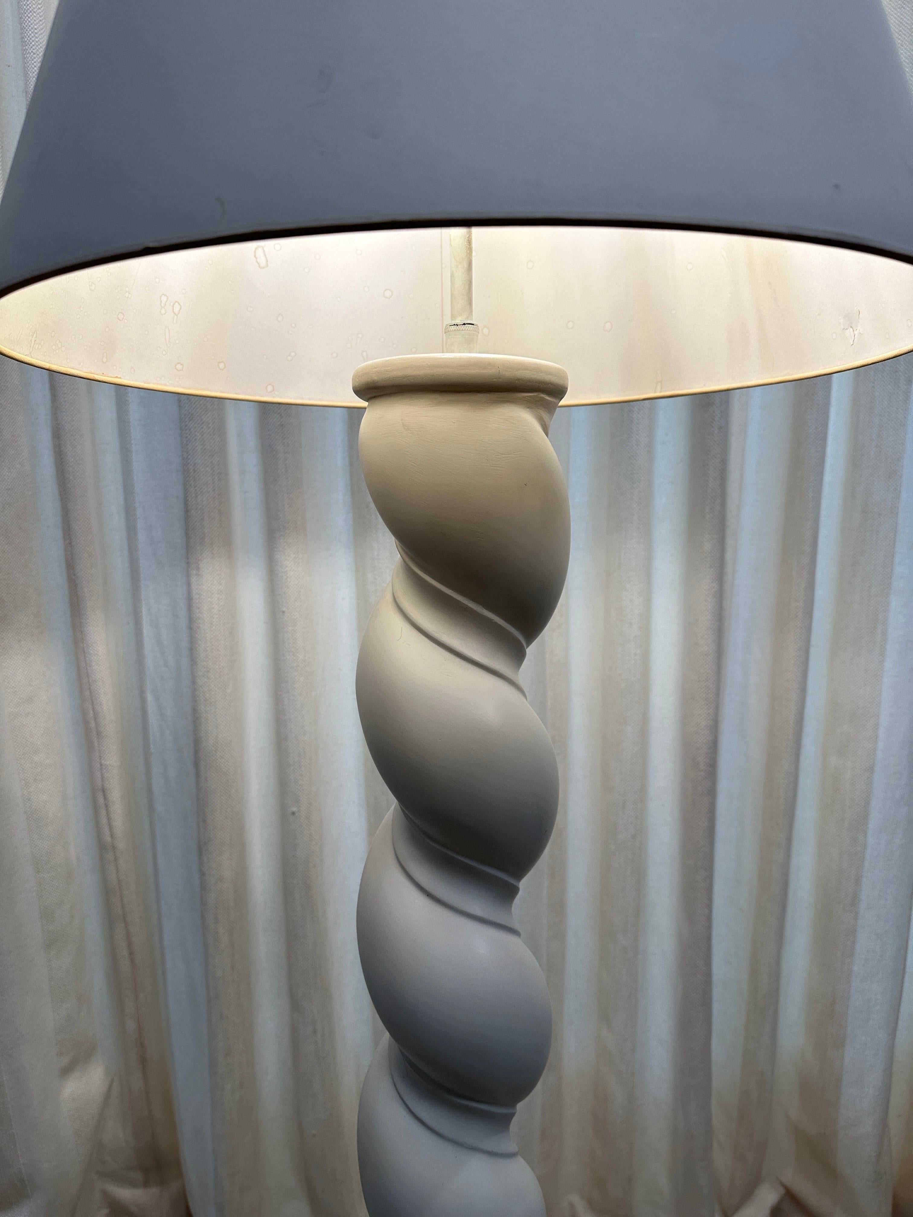 Extremely Rare Composition Plaster Floor Lamp w/ Spiraling Design by Sirmos For Sale 1