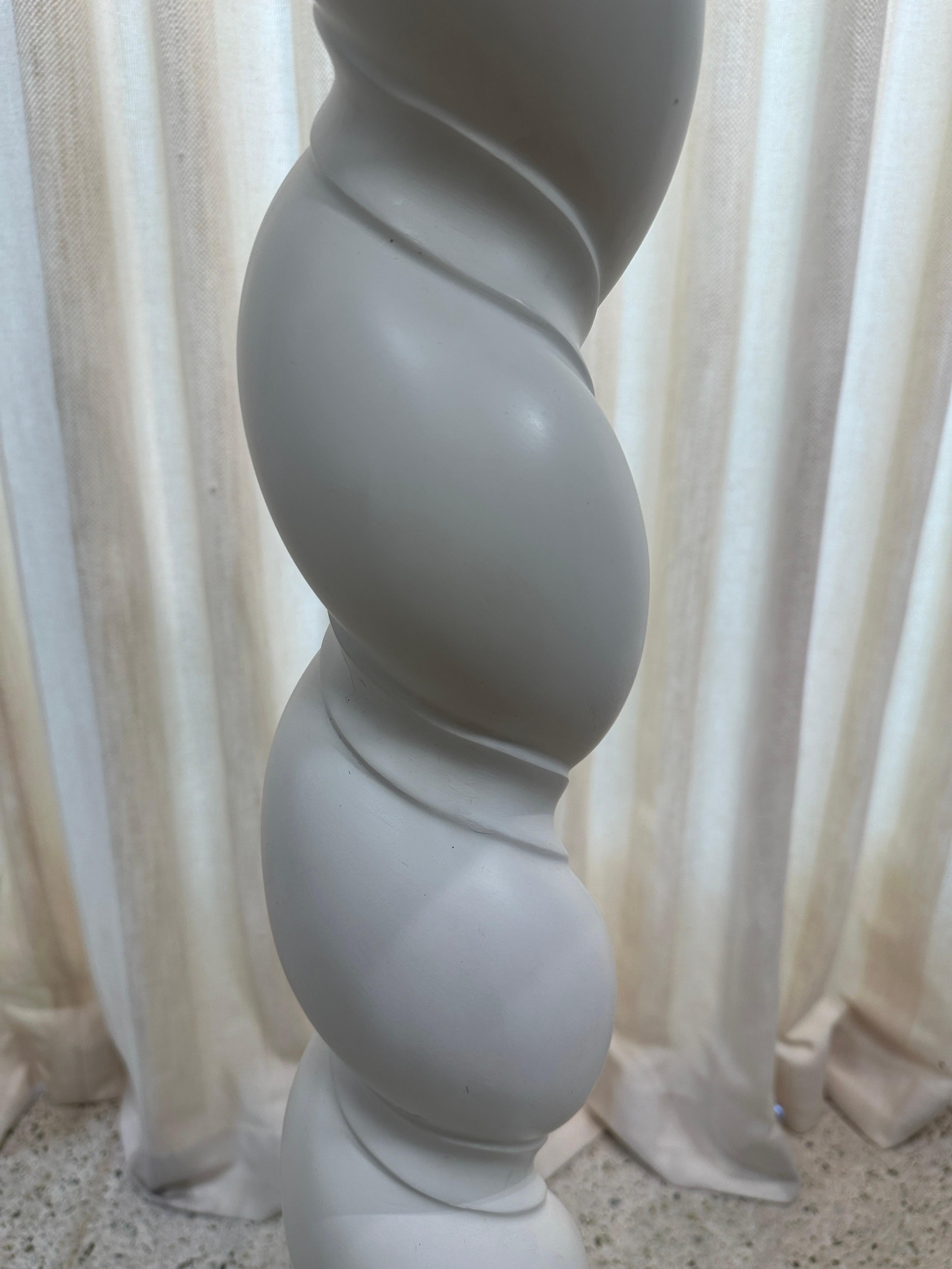 Extremely Rare Composition Plaster Floor Lamp w/ Spiraling Design by Sirmos For Sale 2