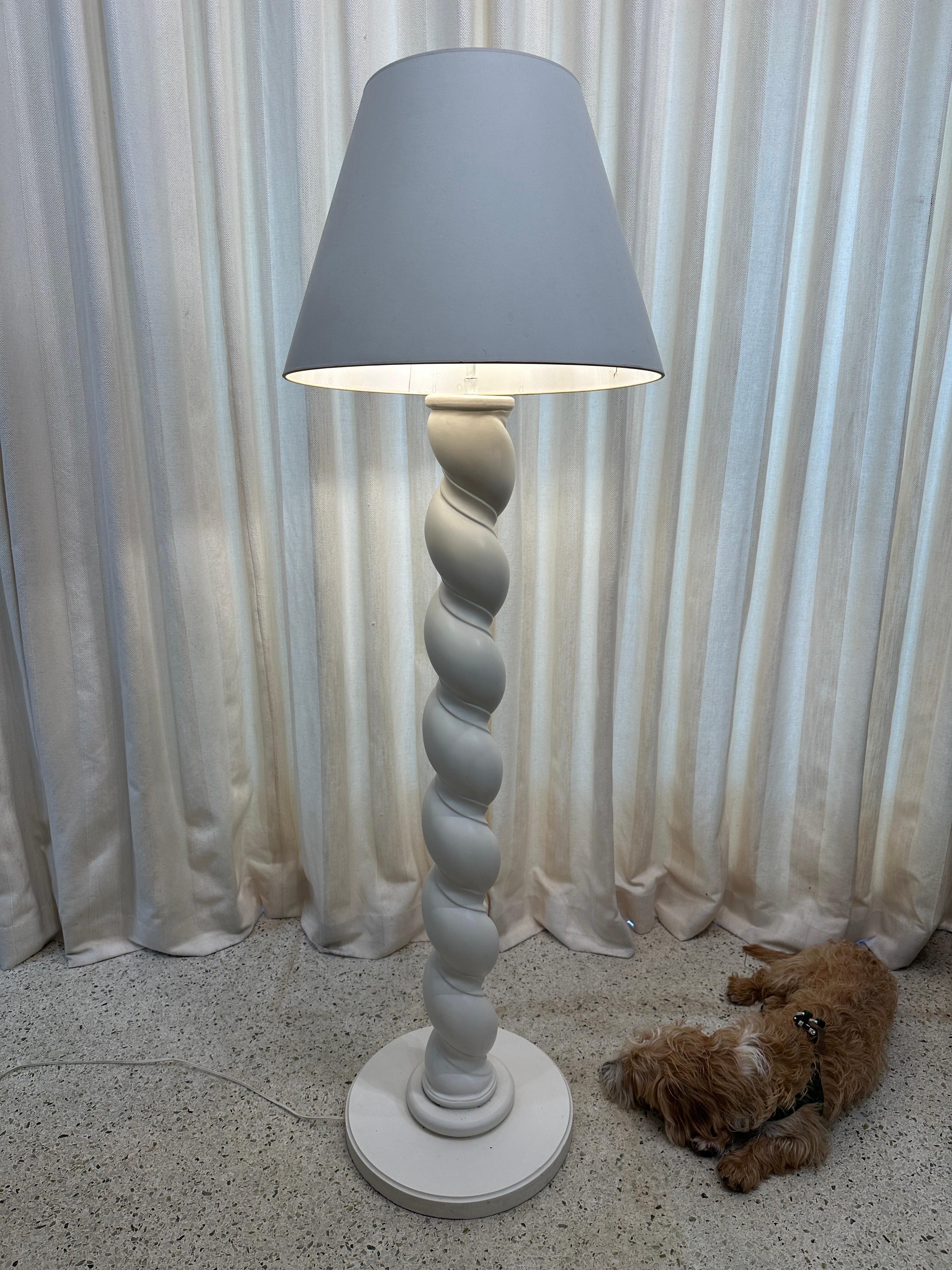 Extremely Rare Composition Plaster Floor Lamp w/ Spiraling Design by Sirmos For Sale 2