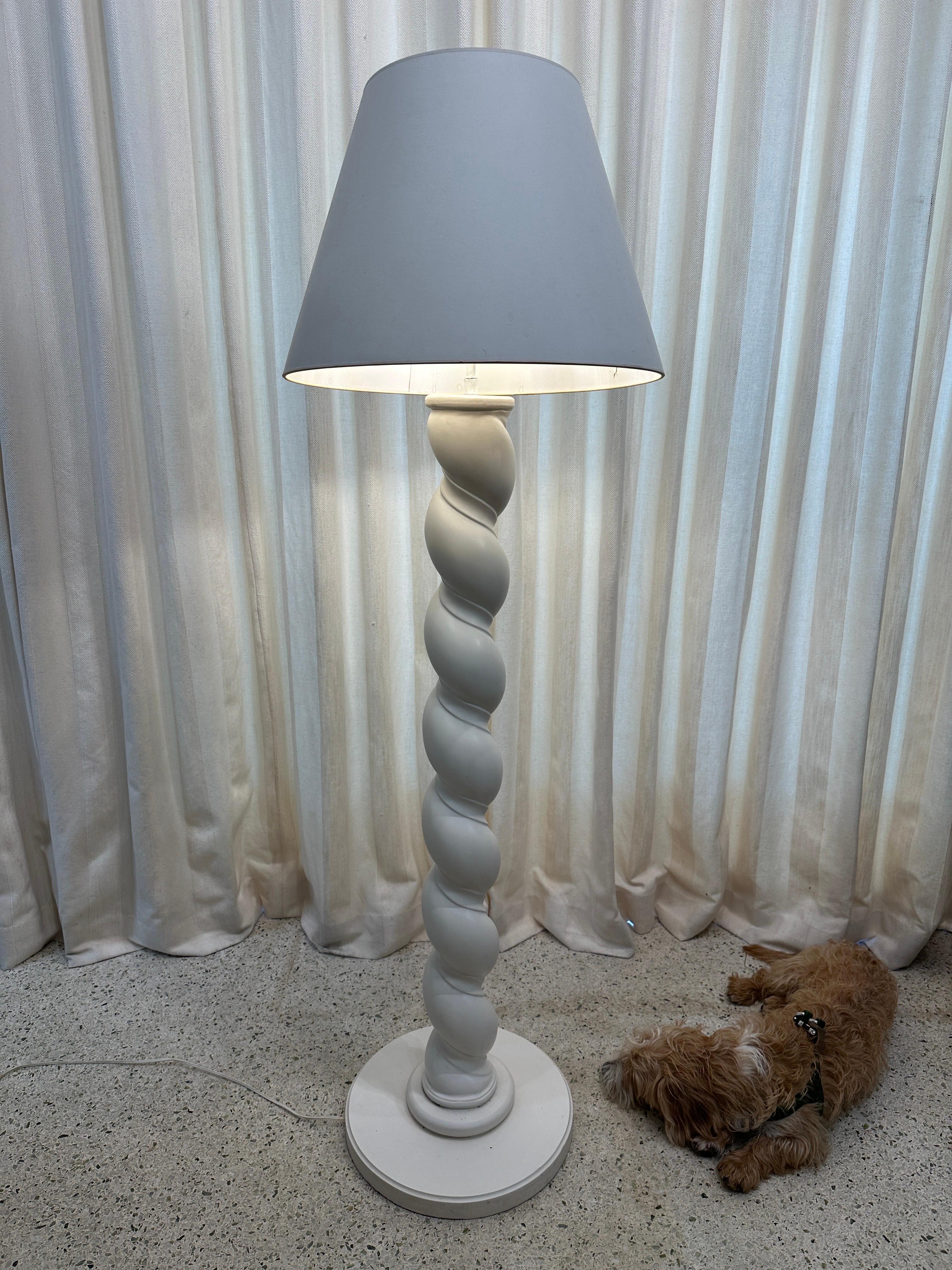 Extremely Rare Composition Plaster Floor Lamp w/ Spiraling Design by Sirmos For Sale 1