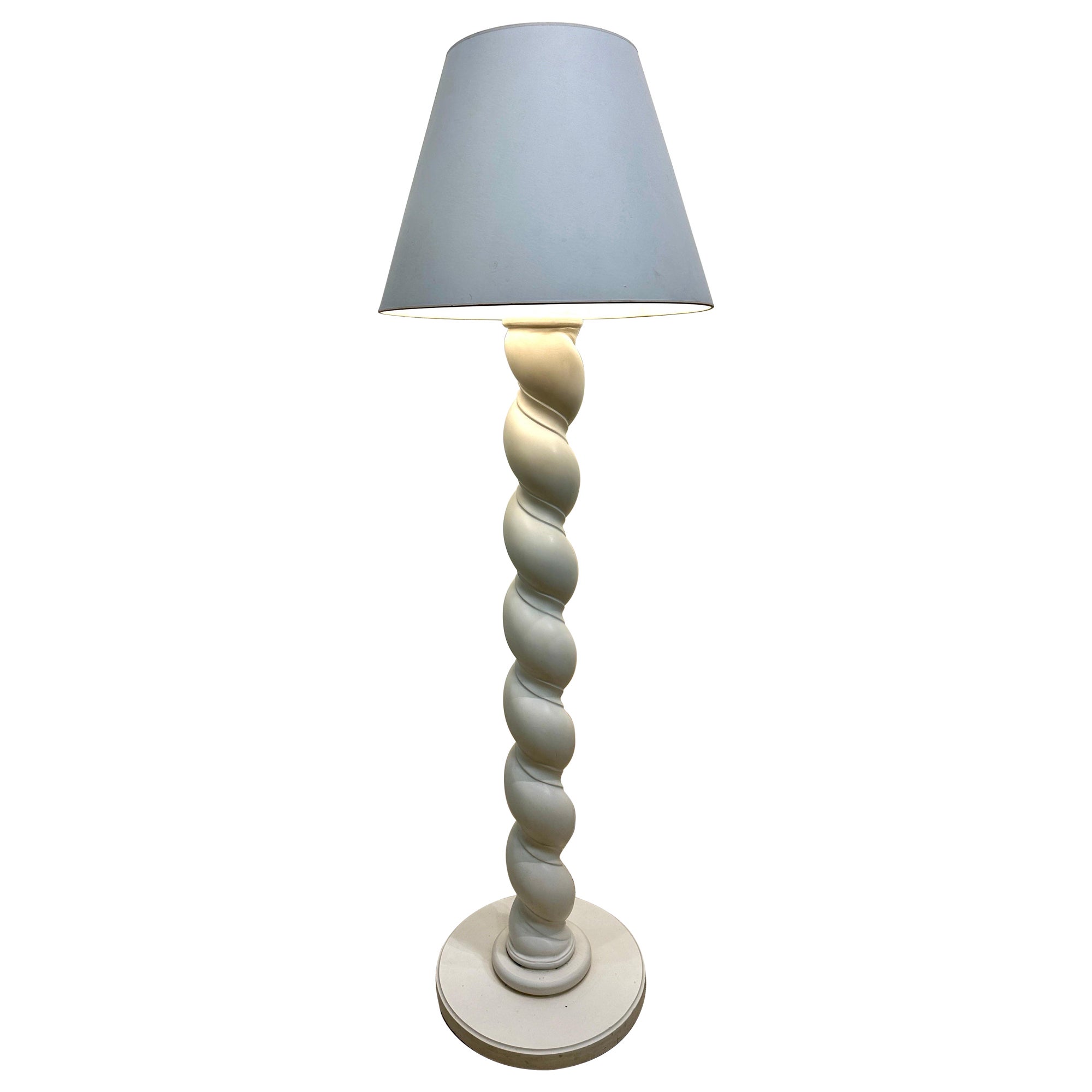 Lampada da terra in gesso a composizione estremamente rara con disegno a spirale di Sirmos
