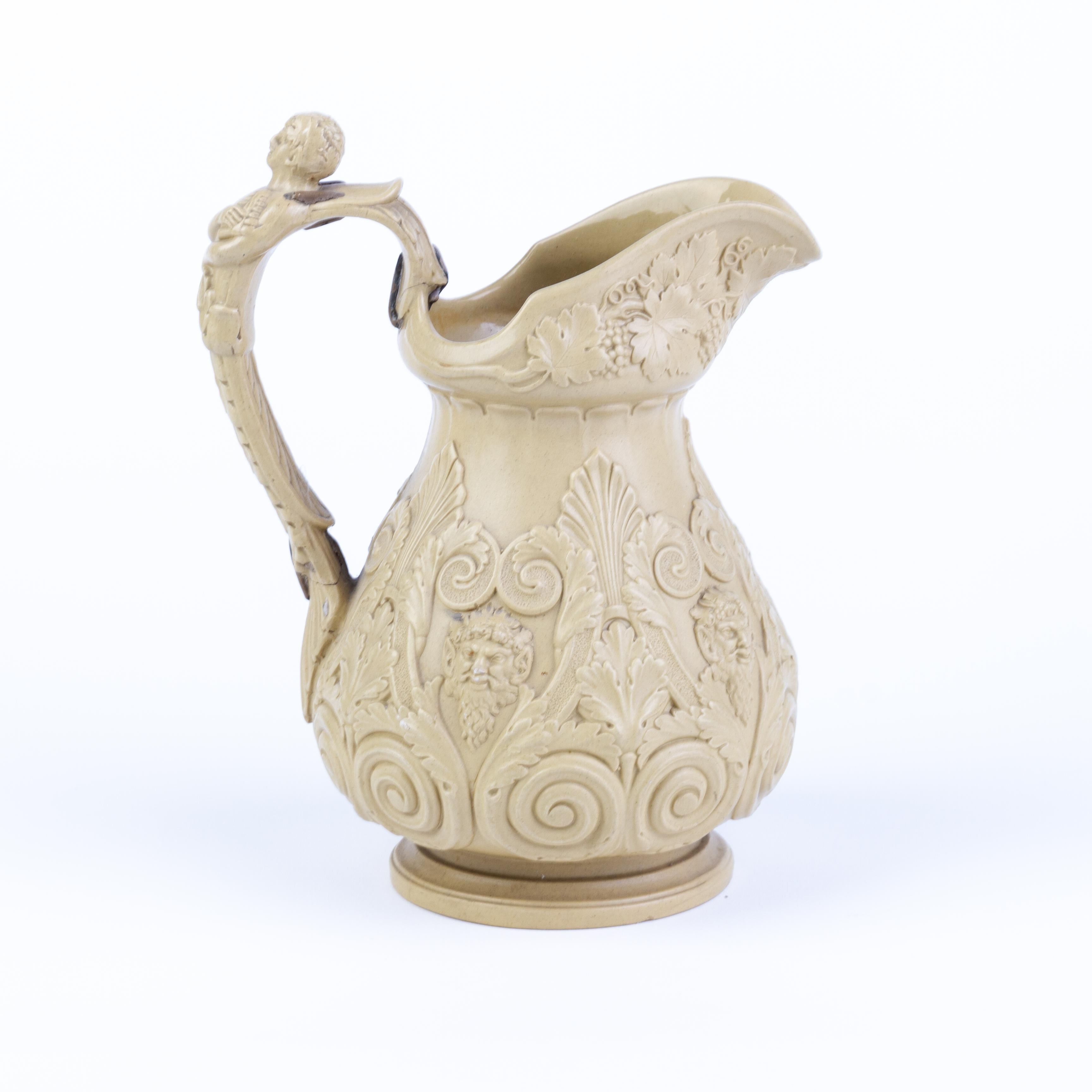 Extremely Rare D. & J. Henderson Flint American Stoneware Pitcher Jug ca. 1829 In Good Condition For Sale In Nottingham, GB