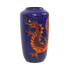 Extremely Rare Dragon Vase Scheurich West Germany Fat Lava 517-38
