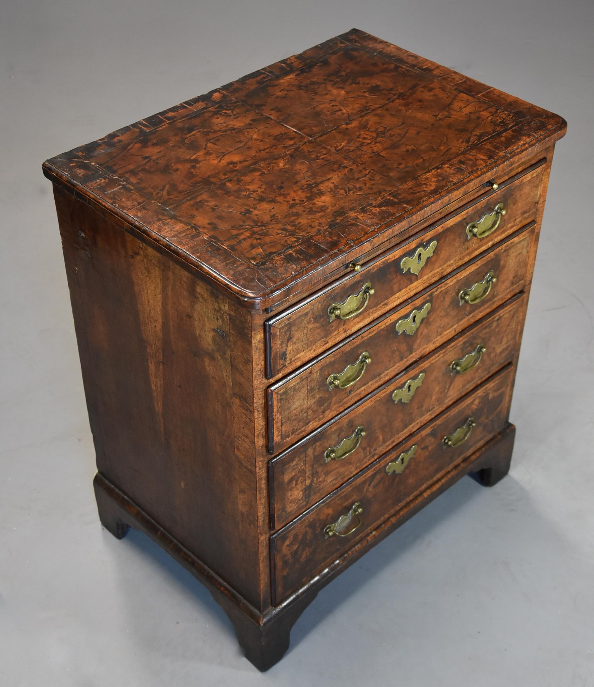 Extremely Rare Early 18th Century Walnut Chest of Drawers in Untouched Condition For Sale 2
