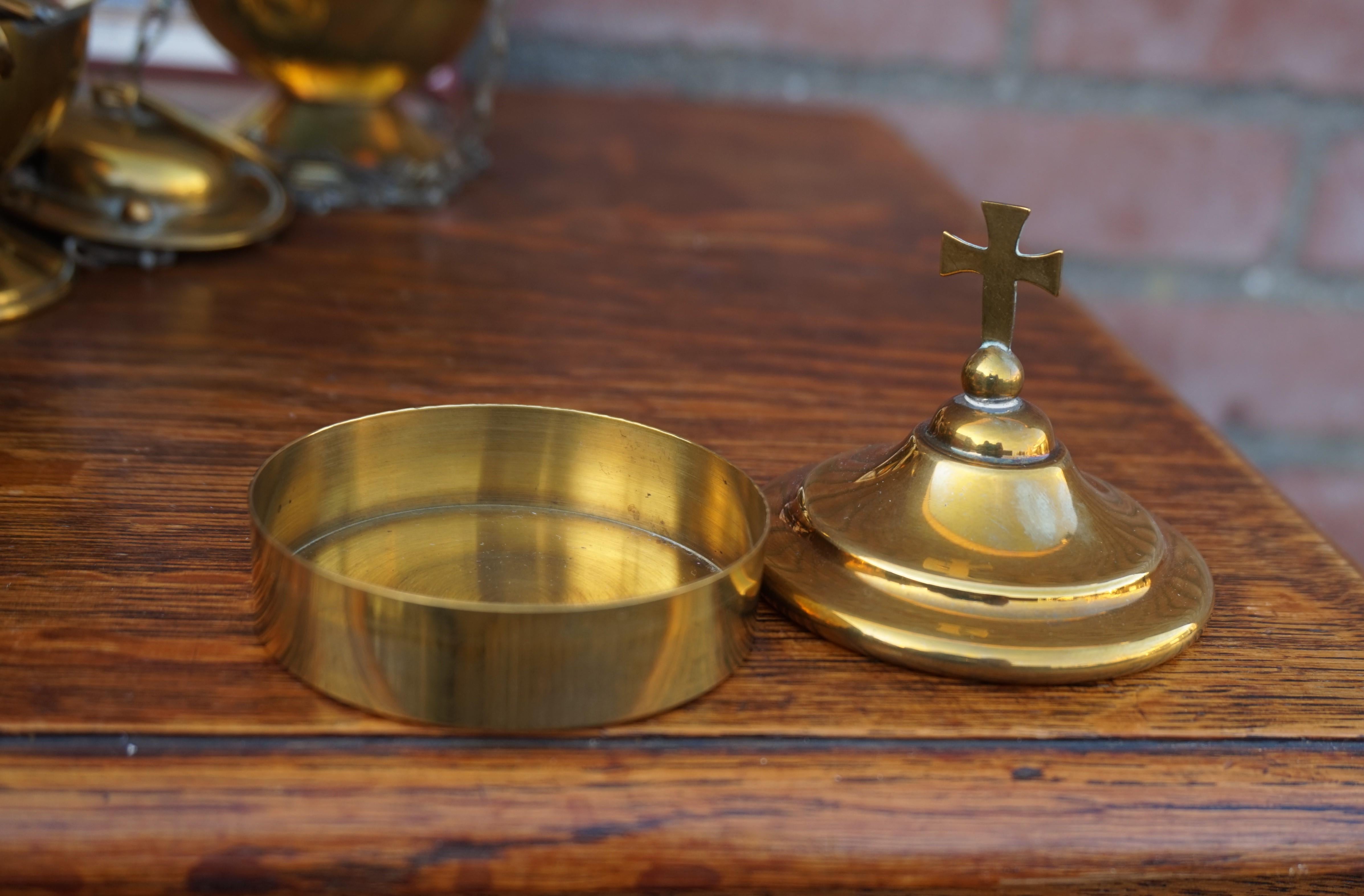 Extremely Rare Early 1900s Brass Altar Server Set or Church Mass Teaching Set For Sale 2