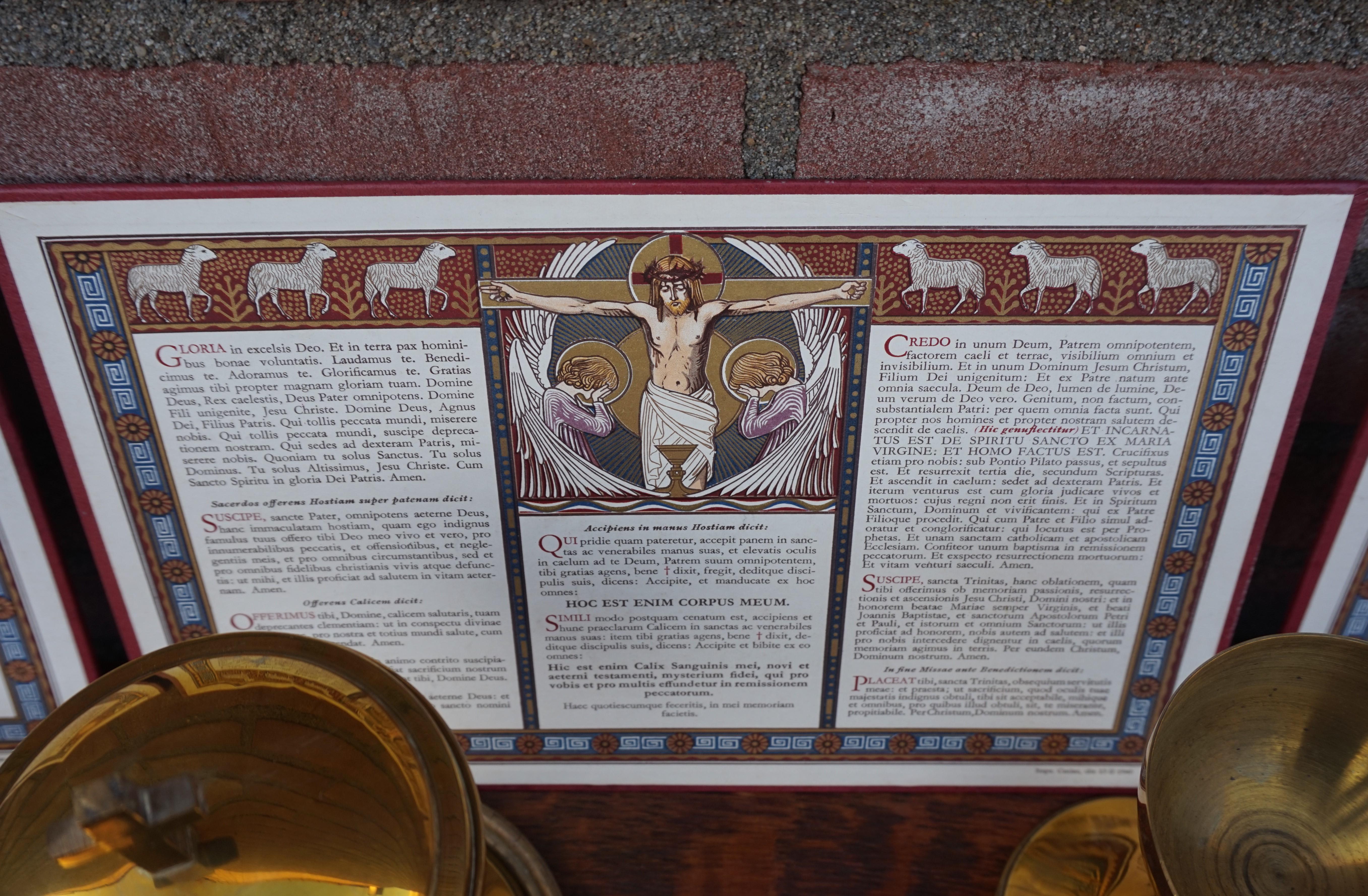Rarísimo Juego de Servidor de Altar de Latón de principios de 1900 o Juego de Enseñanza de Misa en la Iglesia 6