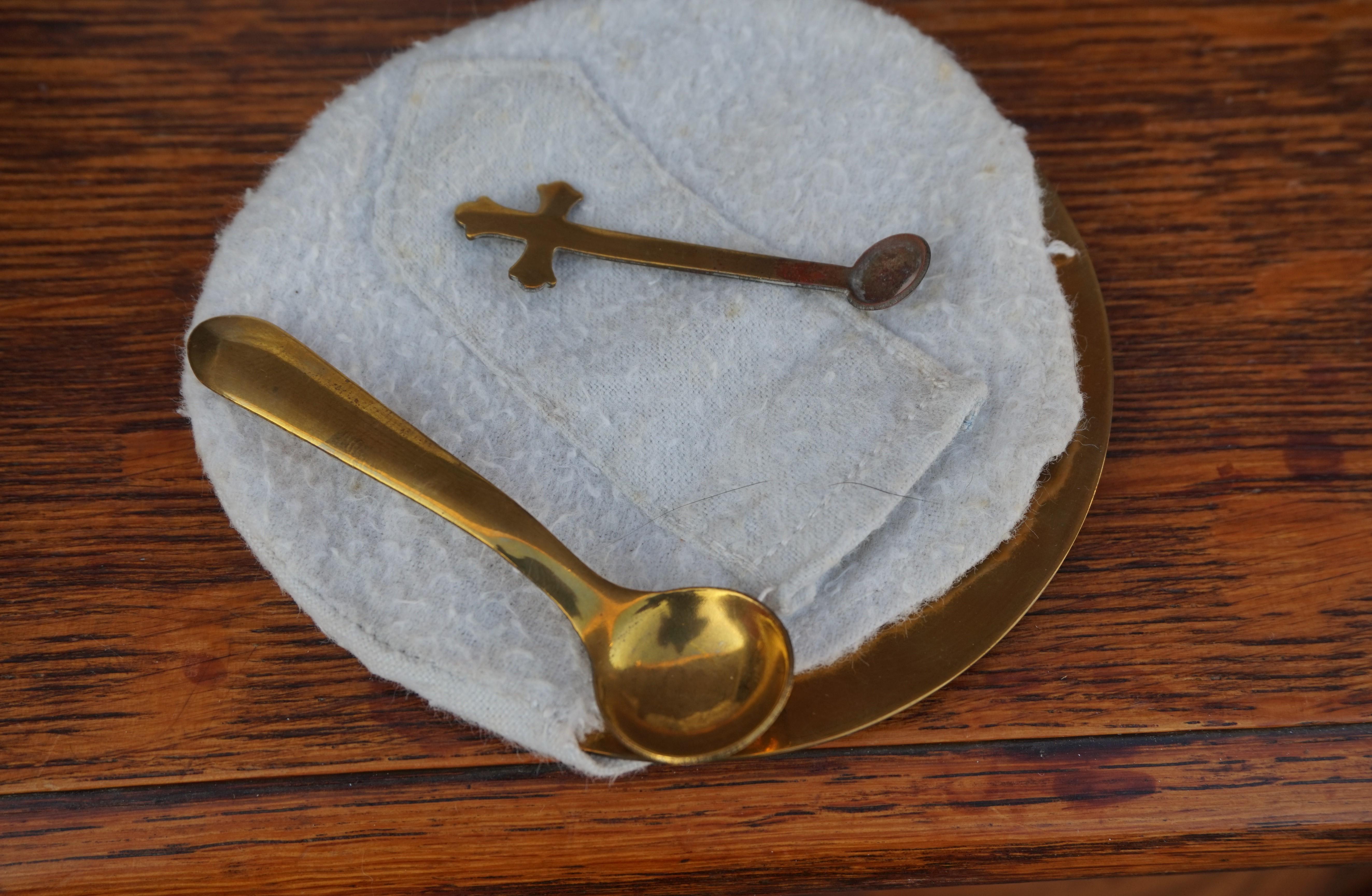 Extremely Rare Early 1900s Brass Altar Server Set or Church Mass Teaching Set For Sale 6