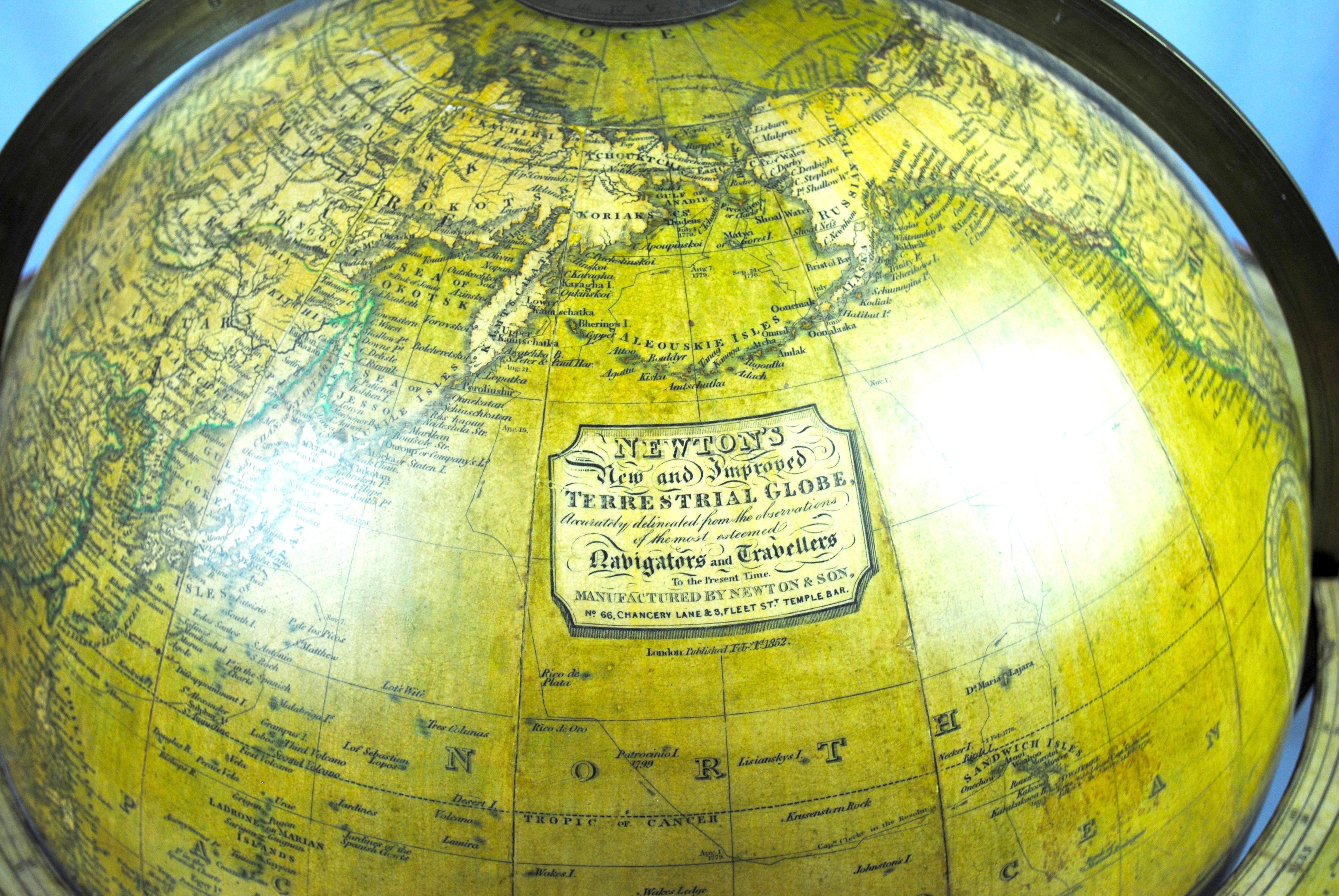 19th Century English Globe by Renowned Cartographers John Newton and Son In Good Condition For Sale In London, GB
