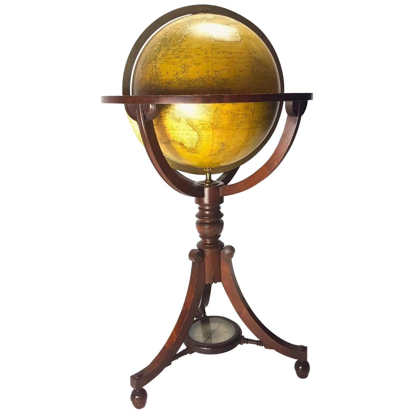 19th Century English Globe by Renowned Cartographers John Newton and Son For Sale