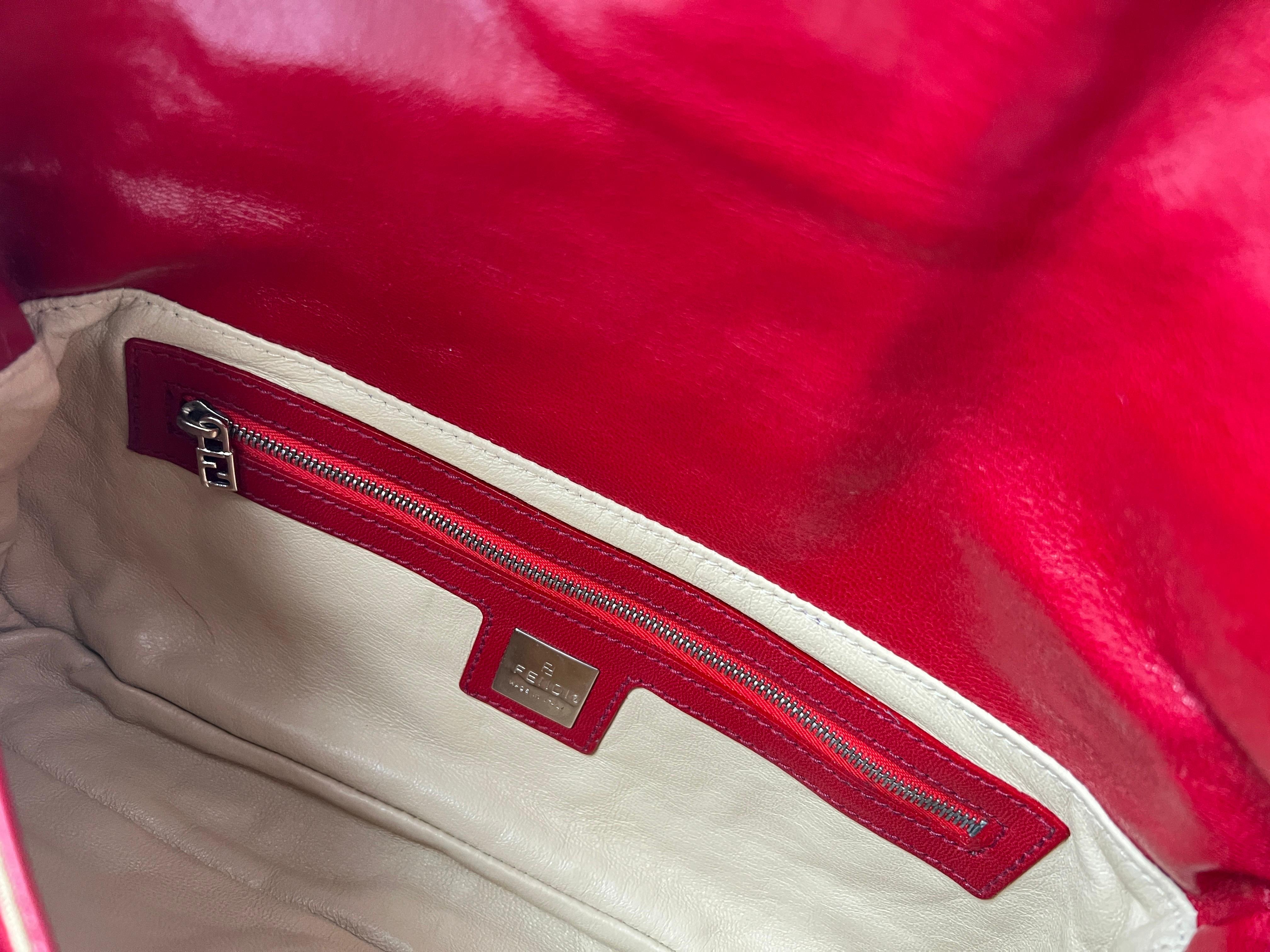 Extremely rare Fendi red velvet baguette by Lisio For Sale 3