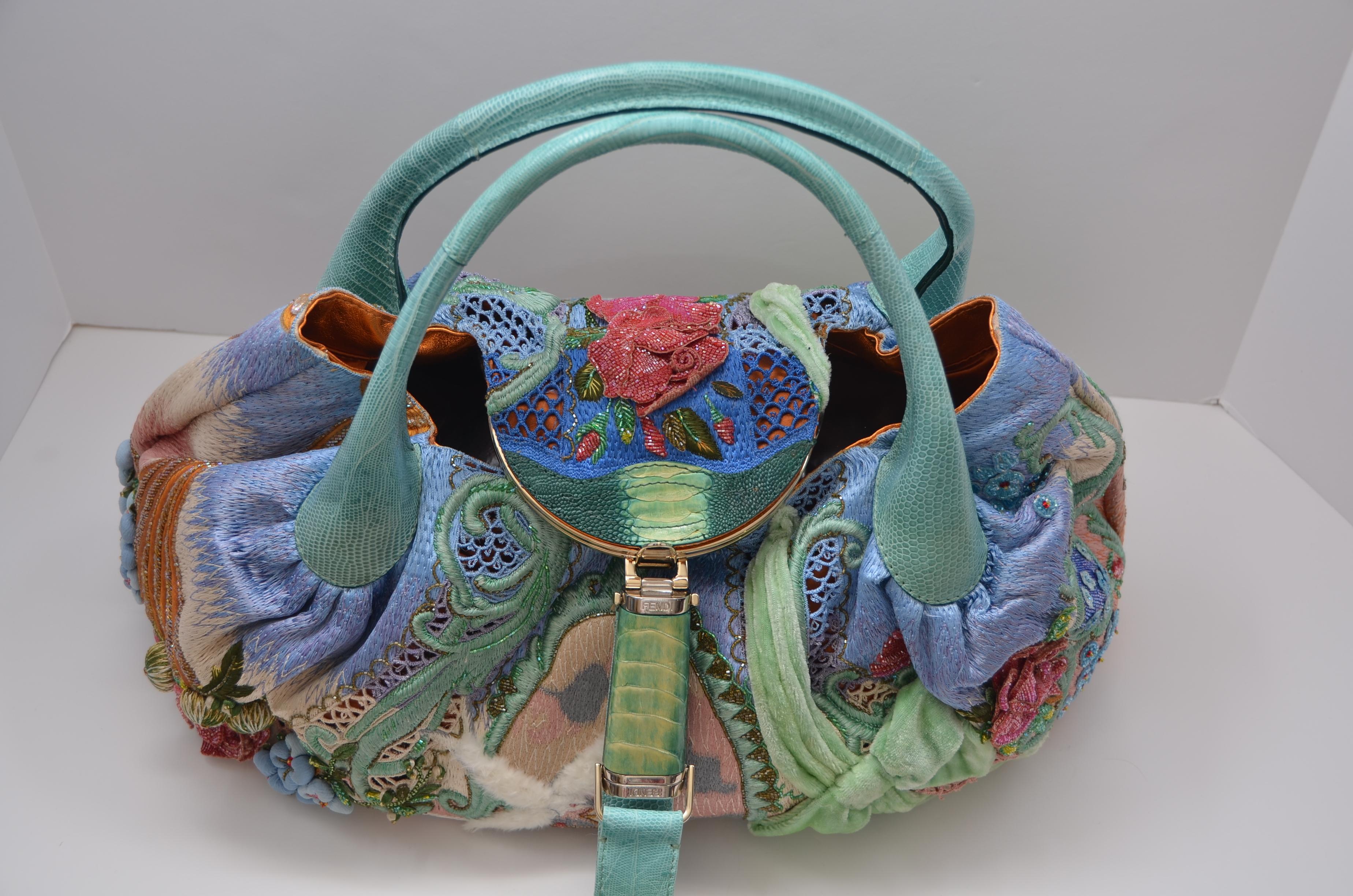 Extremely Rare FENDI Wisteria Spy Handbag Fashion Art '06 Limited  Mint $12, 000  In Excellent Condition In New York, NY