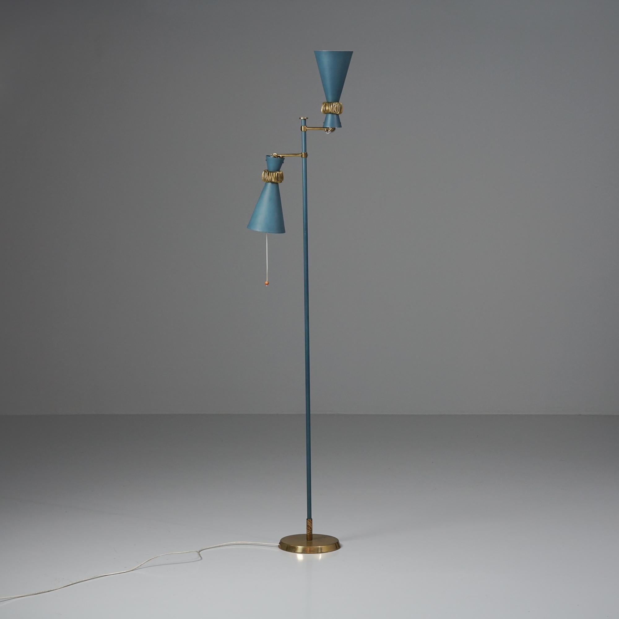 Scandinavo moderno Lampada da terra estremamente rara, Maria Lindeman, Idman Oy, 1959 in vendita