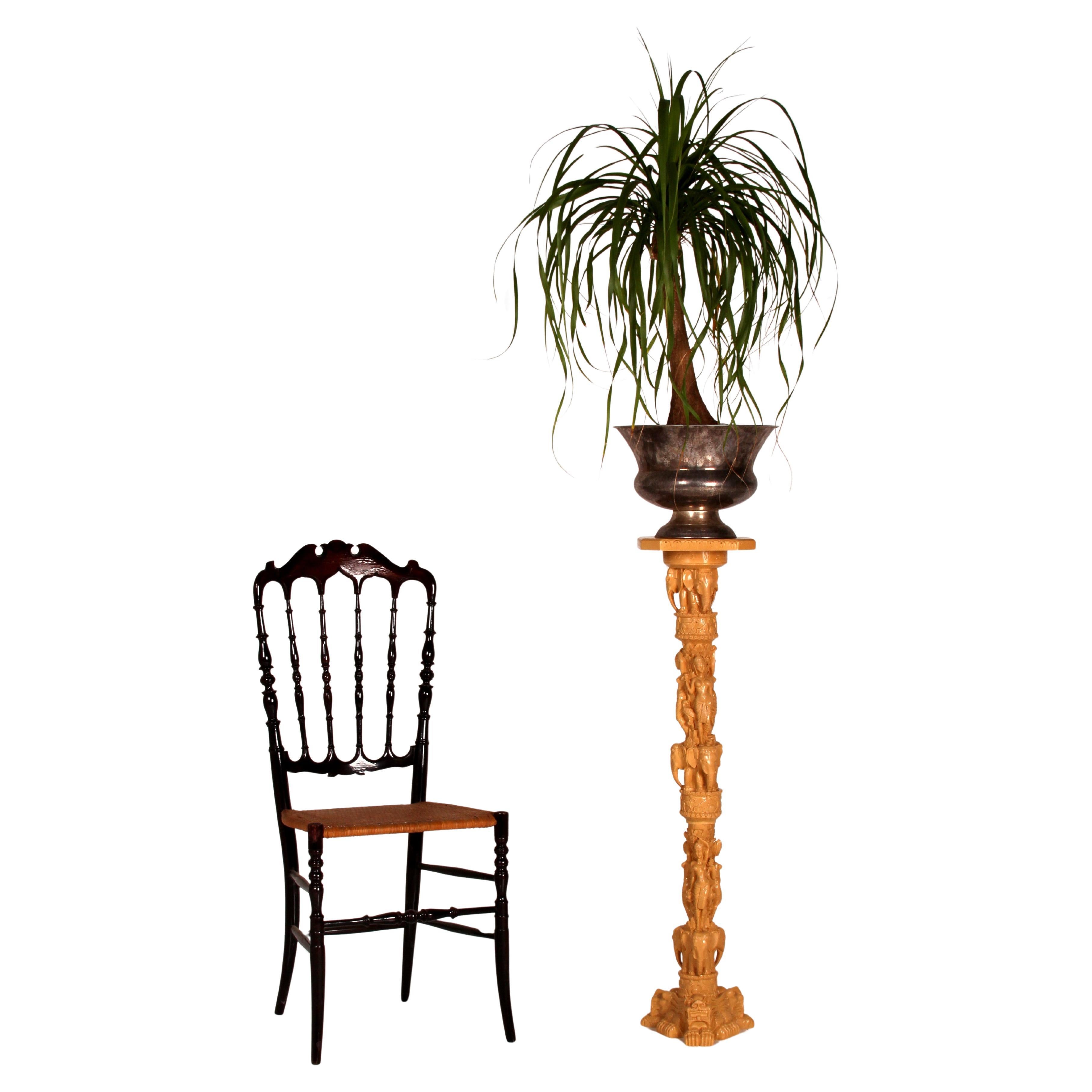 extrem seltene Flower Stand Sockel faux Elfenbein Stein orientalischen viktorianischen Stil im Angebot