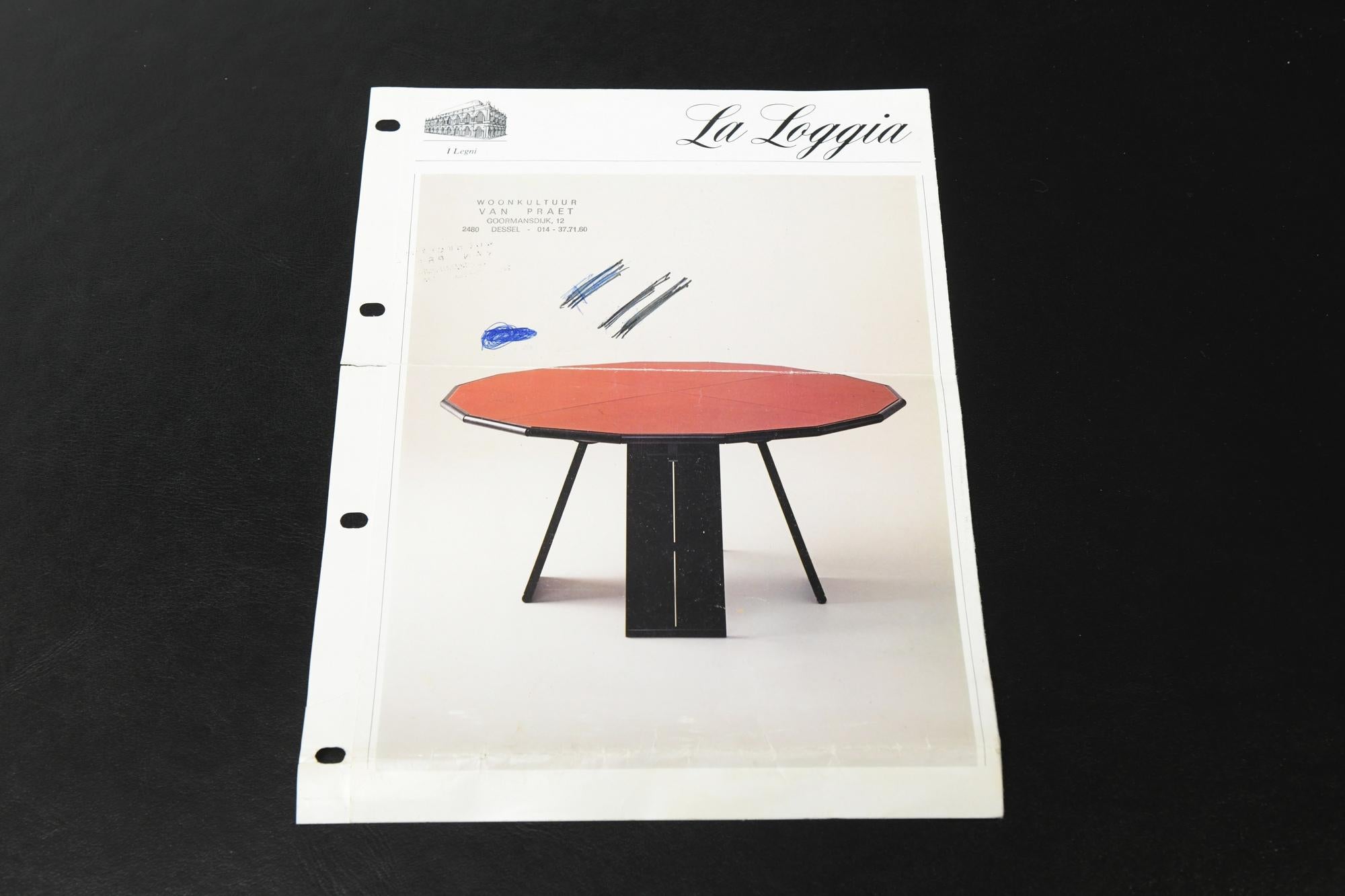 Extremely Rare La Loggia Table Black Wood/Leather by Mario Bellini for Cassina 9