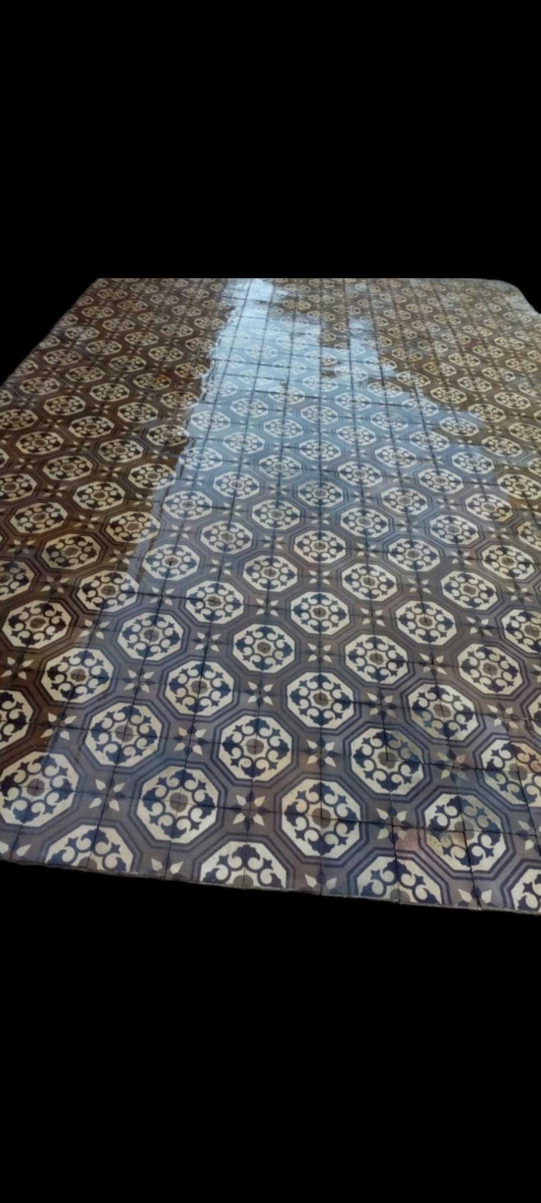 Moorish Extremely Rare French-Moroccan Style Antique Encaustic Tiles For Sale