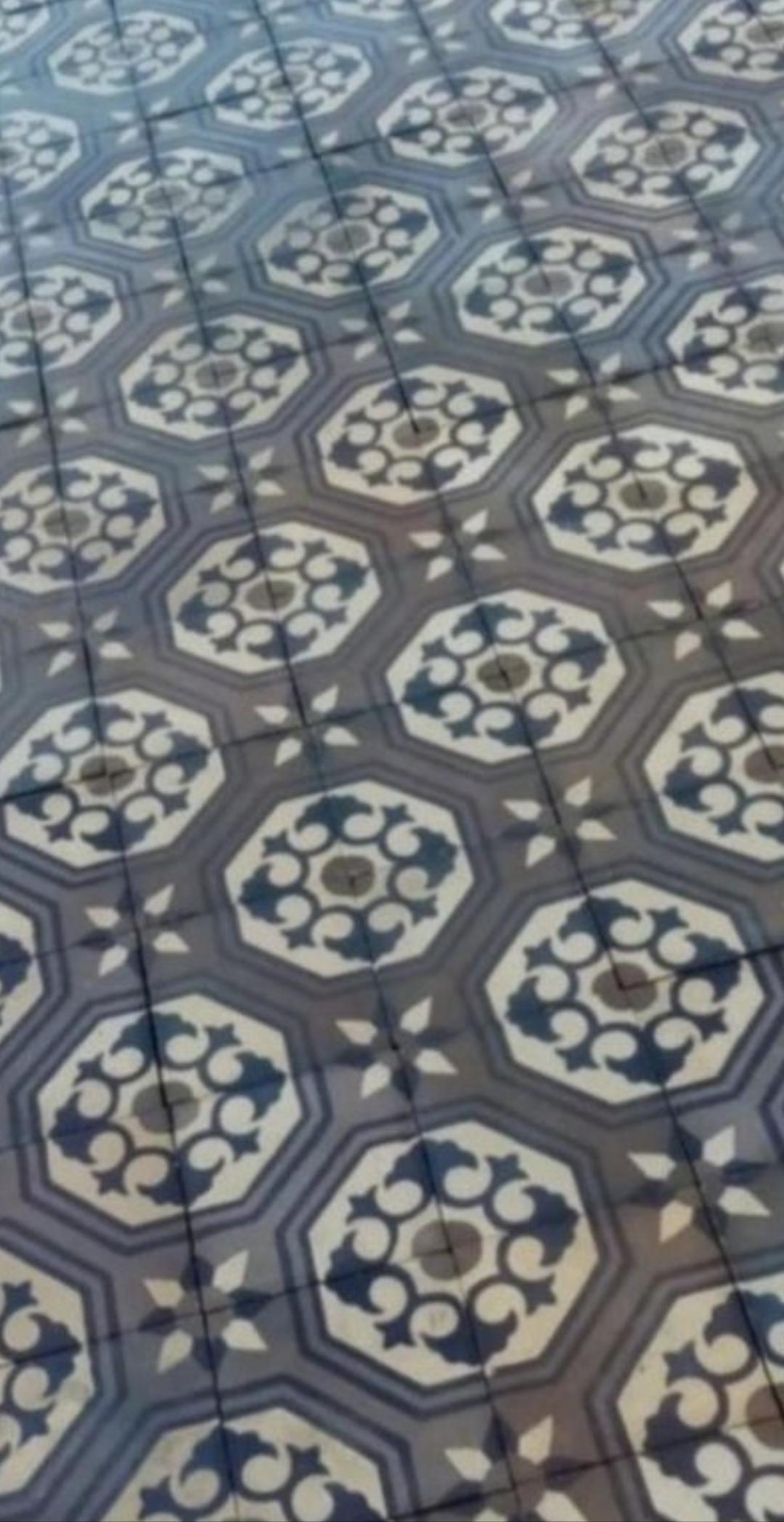 Hand-Crafted Extremely Rare French-Moroccan Style Antique Encaustic Tiles For Sale