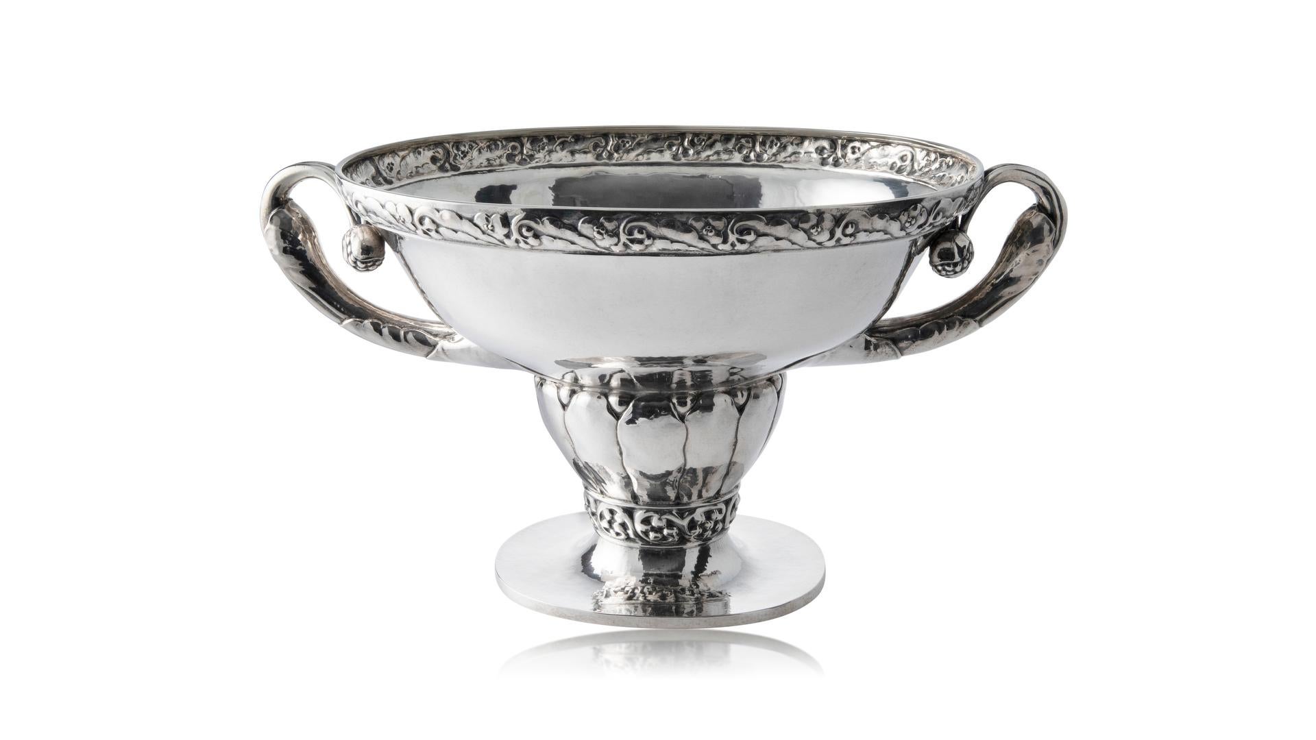 Danish Extremely Rare Georg Jensen Silver Jardinière For Sale