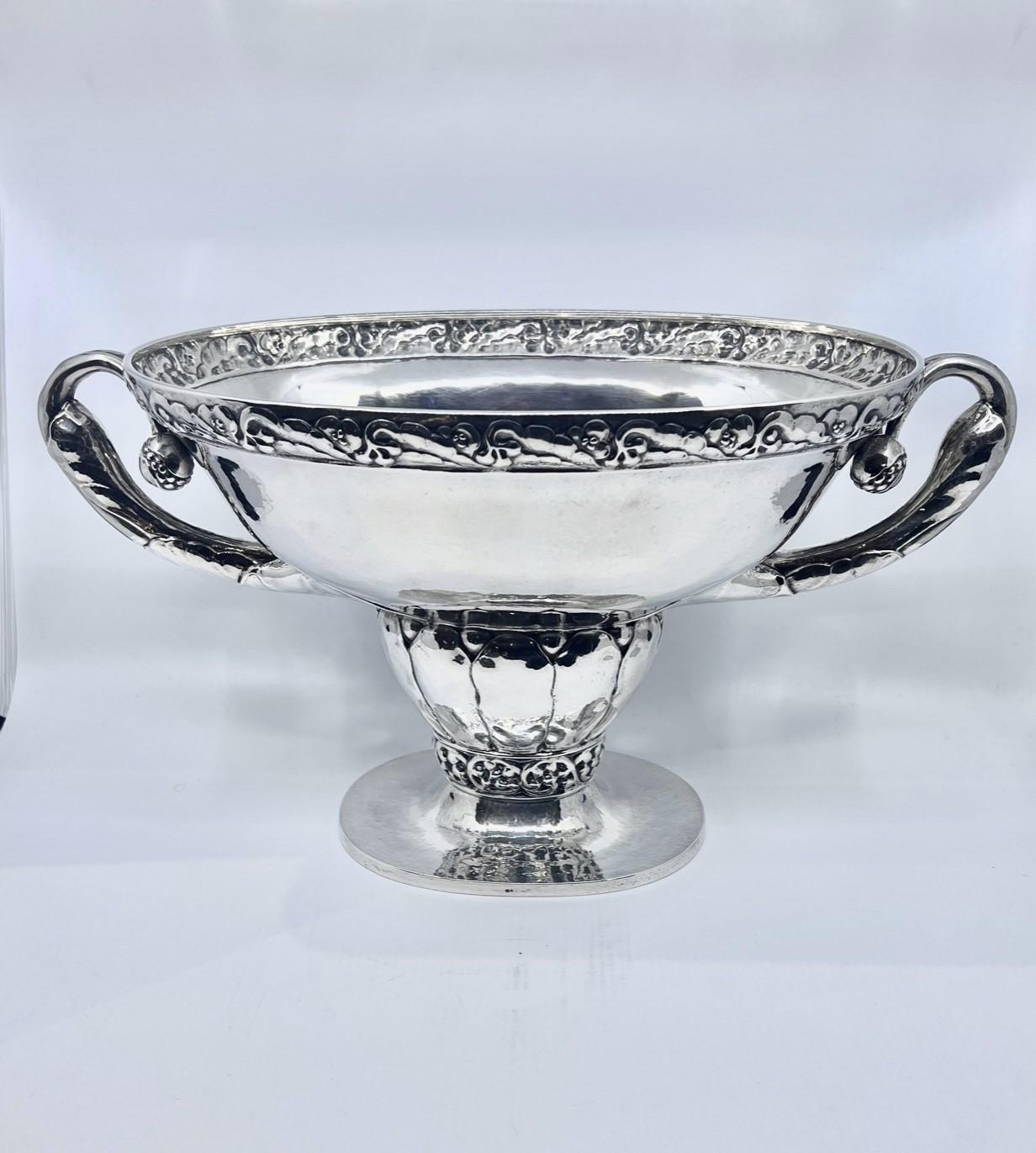 Hammered Extremely Rare Georg Jensen Silver Jardinière For Sale