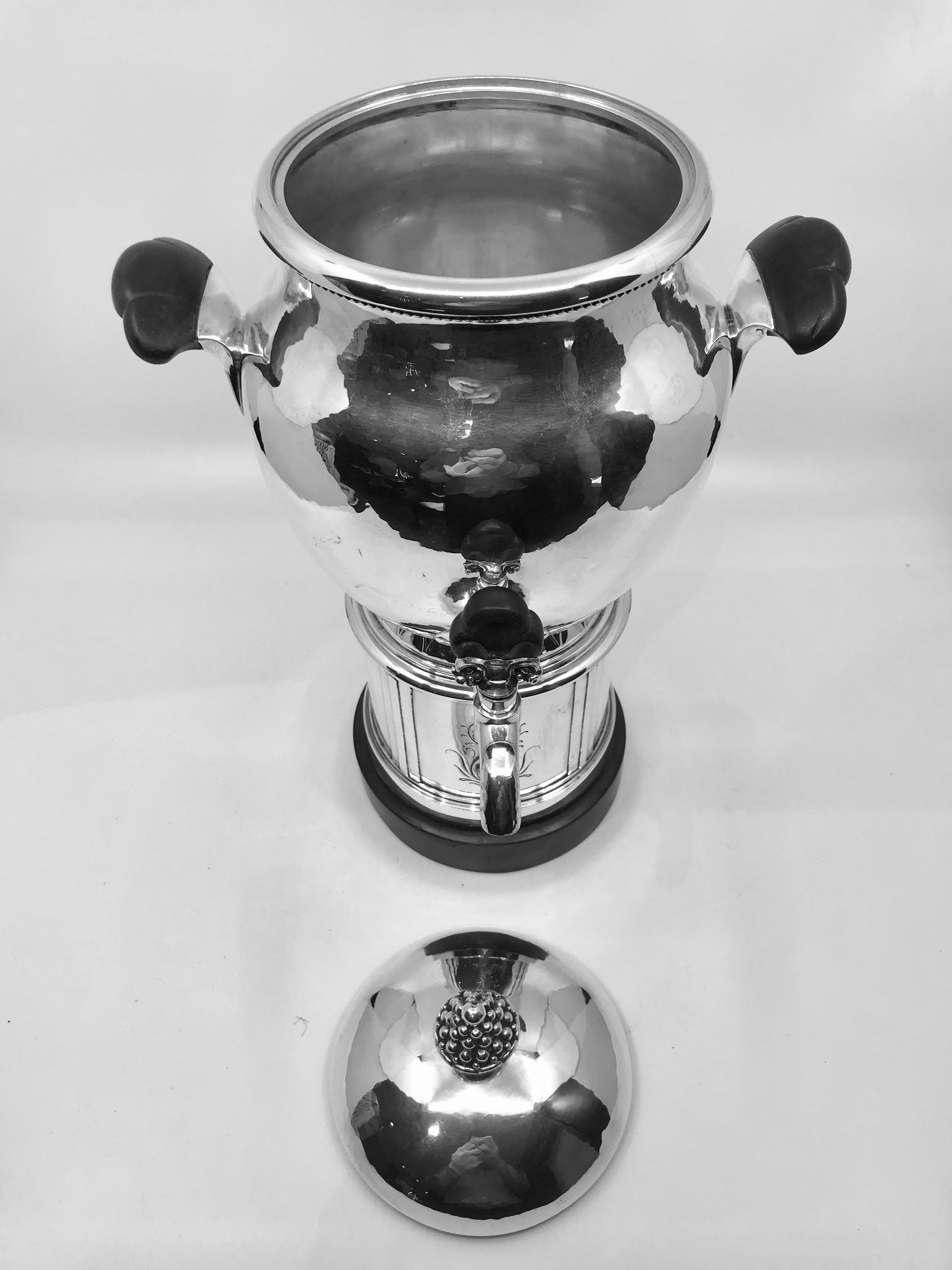 Danish Extremely Rare Georg Jensen Sterling Silver Samovar 32 For Sale