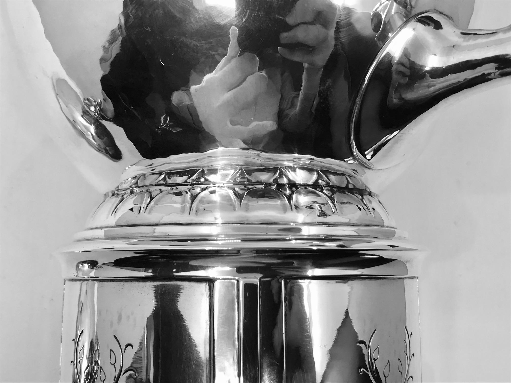 Extremely Rare Georg Jensen Sterling Silver Samovar 32 For Sale 2