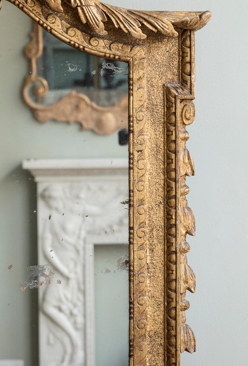 Extrêmement rare miroir d'embarcadère George II en bois sculpté et doré Bon état - En vente à London, GB