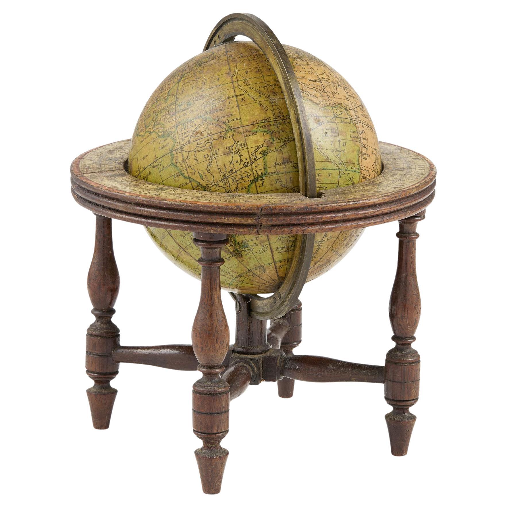Extremely rare George III Miniature Terrestrial three-inch table Globe en vente