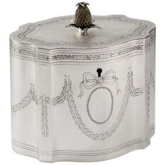 Extremely Rare George III Serpentine Tea Caddy, Made by Hester Bateman