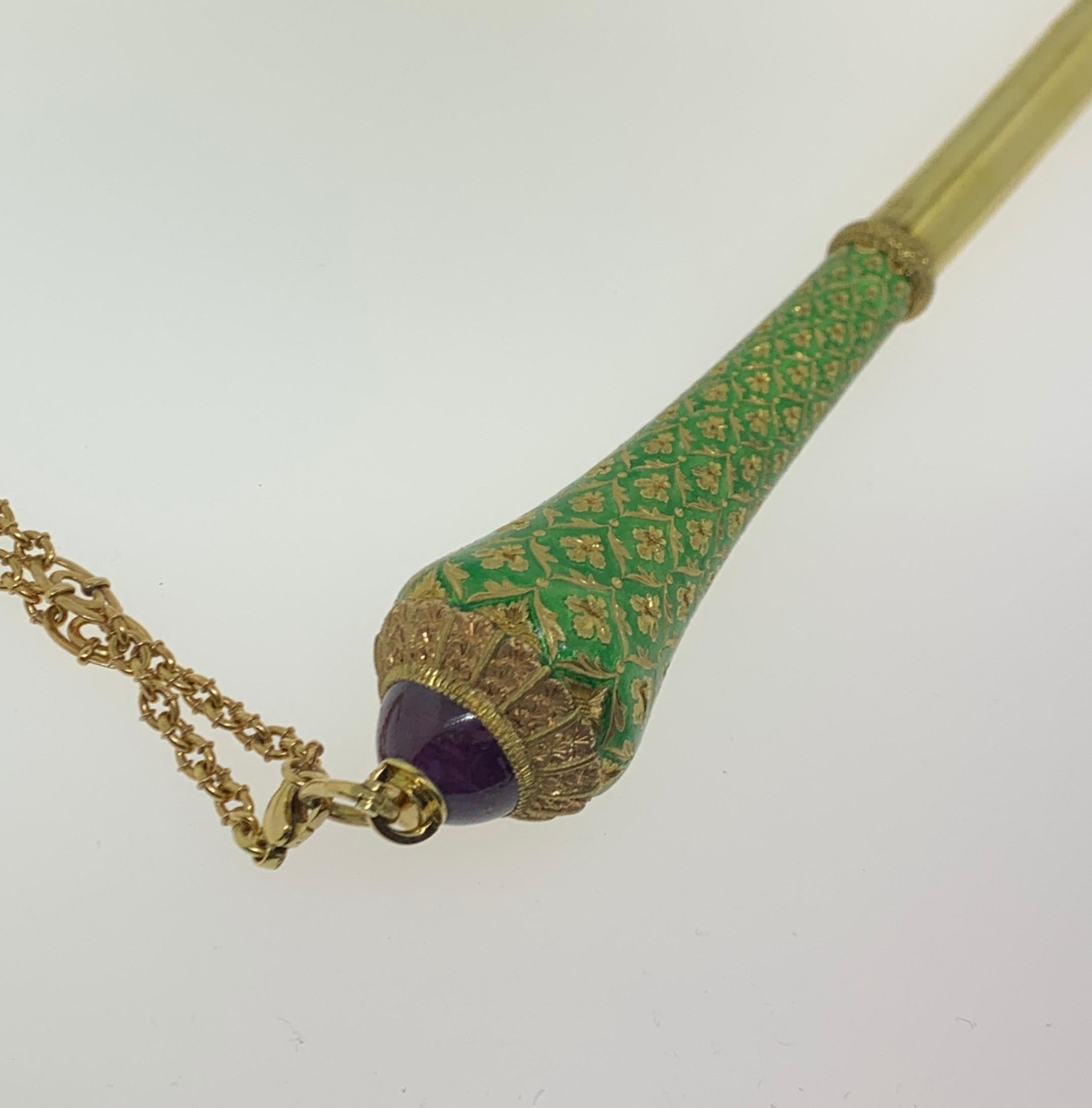Women's or Men's Extremely Rare Gold and Enamel Torah Pointer