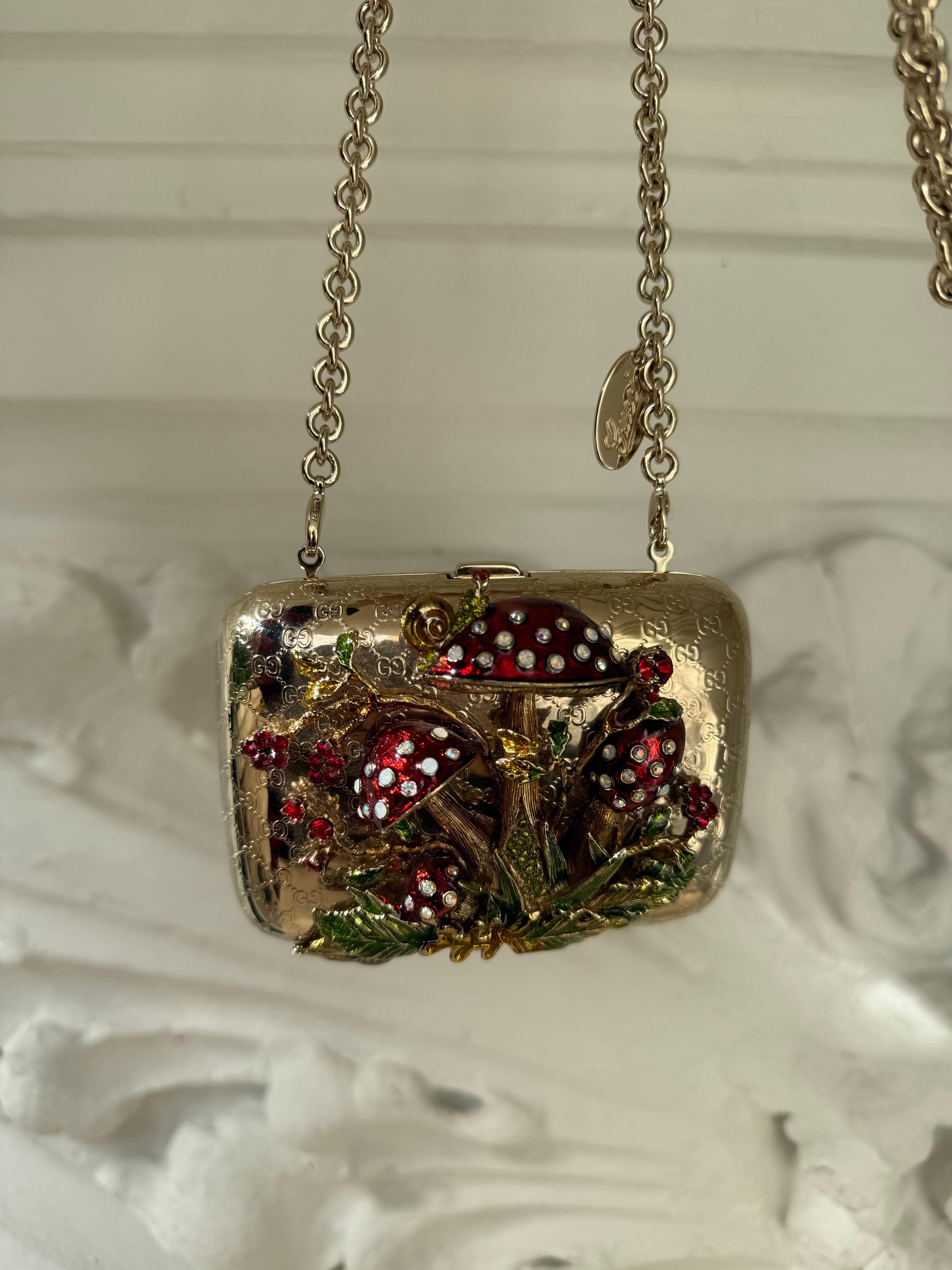 Marron Rarissime sac à main à bijoux Gucci by Tom Ford mushrooms work of art en vente