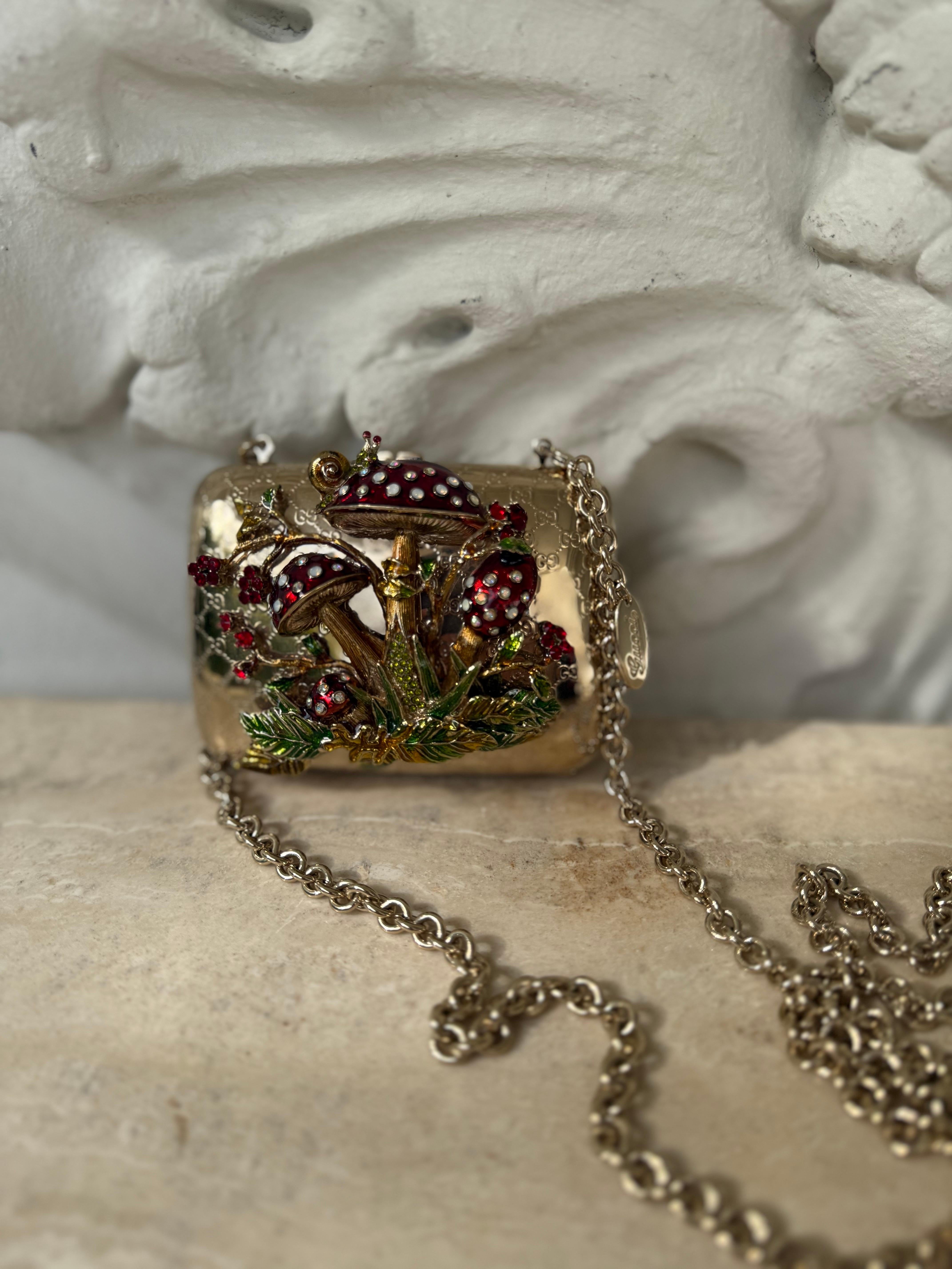 Rarissime sac à main à bijoux Gucci by Tom Ford mushrooms work of art Unisexe en vente