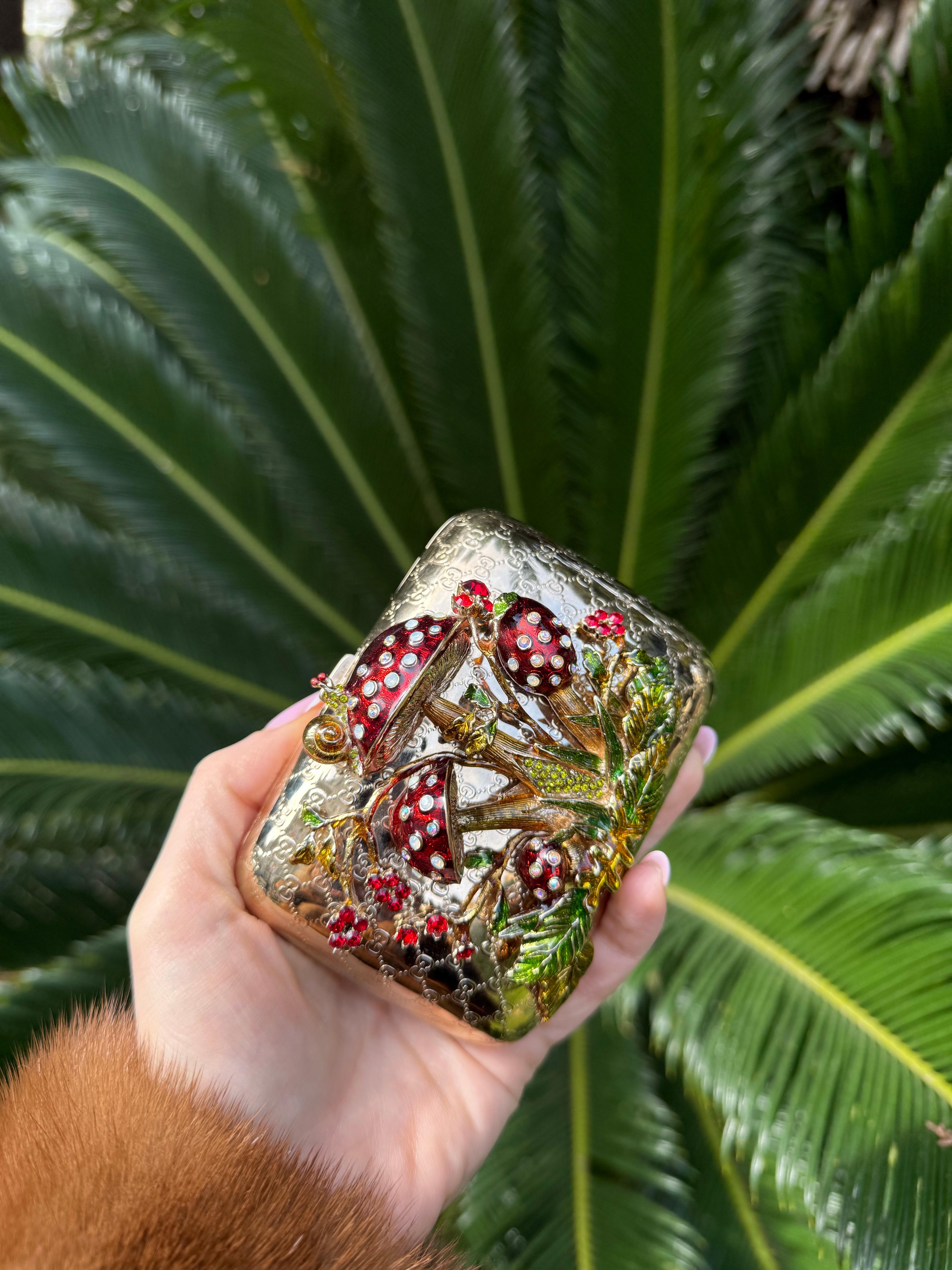 Rarissime sac à main à bijoux Gucci by Tom Ford mushrooms work of art en vente 2