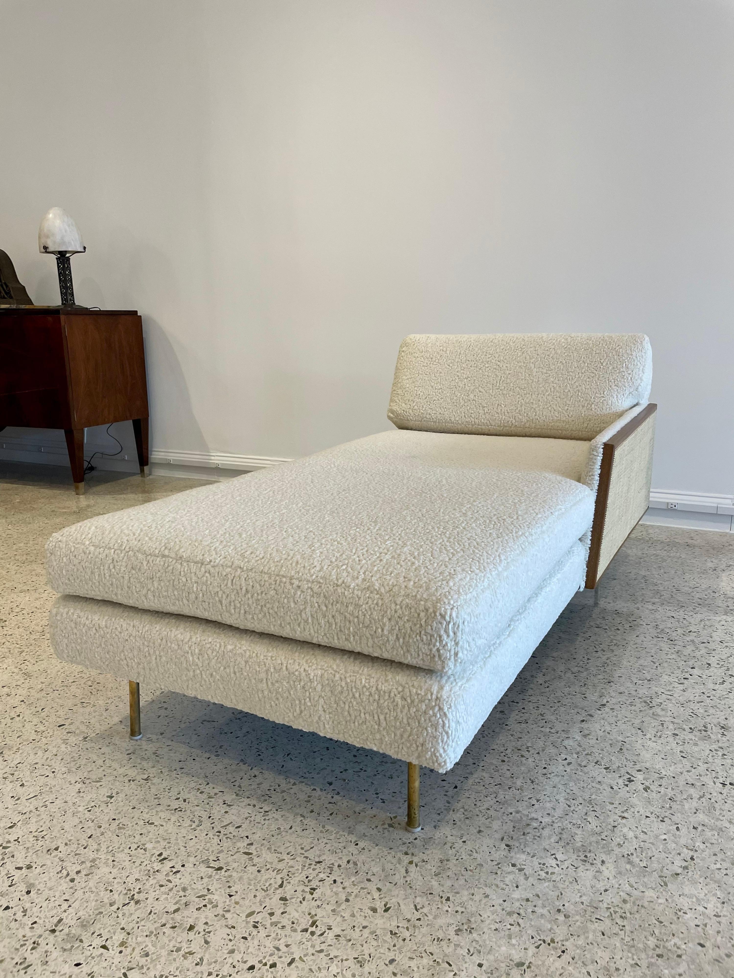 Extremely Rare Harvey Probber Chaise Longue w/ Cane Armrest In Good Condition In East Hampton, NY