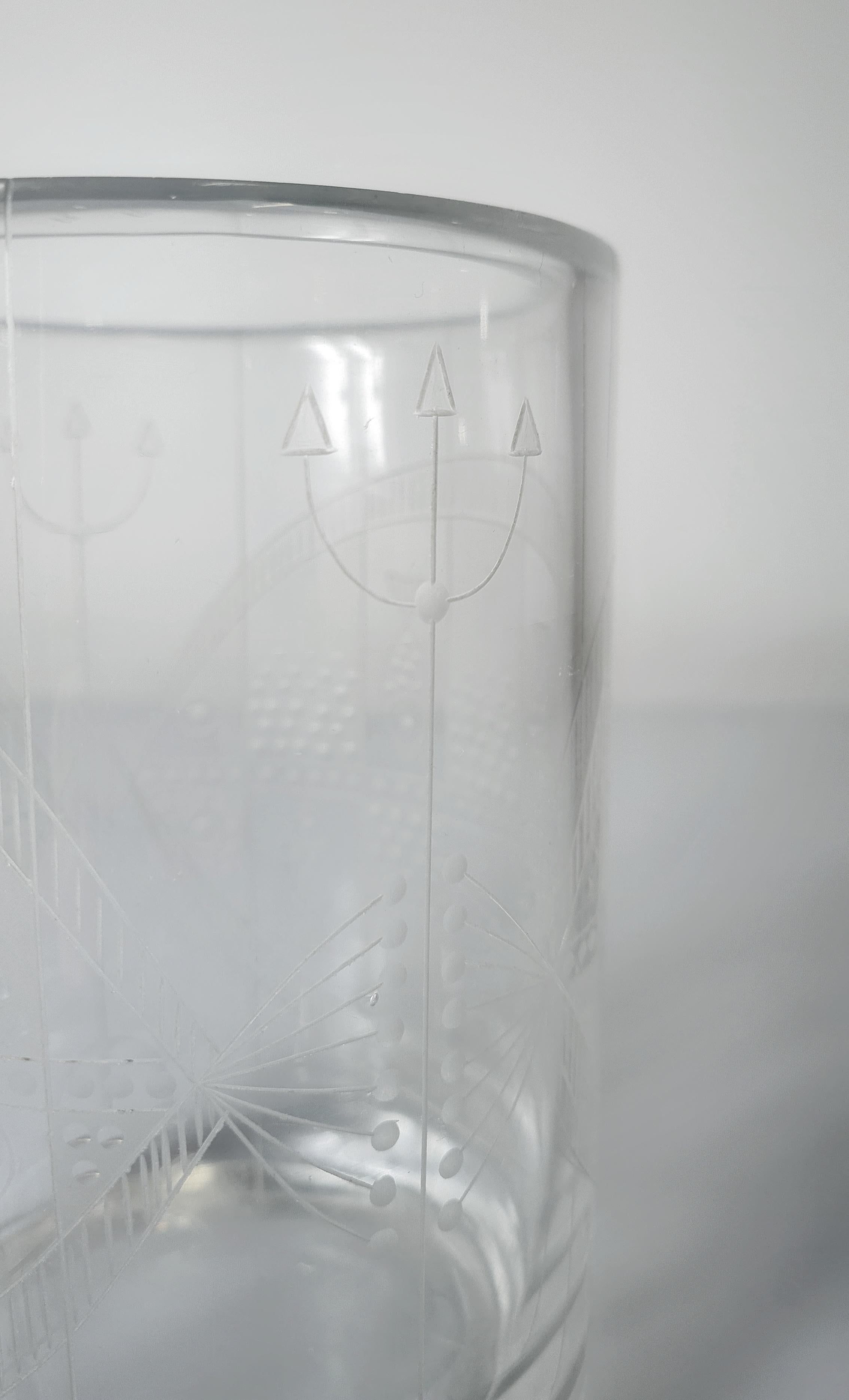Finnish Extremely Rare Helena Tynell Engraved Vase Model for Riihimäen Lasi Oy, 1957 For Sale