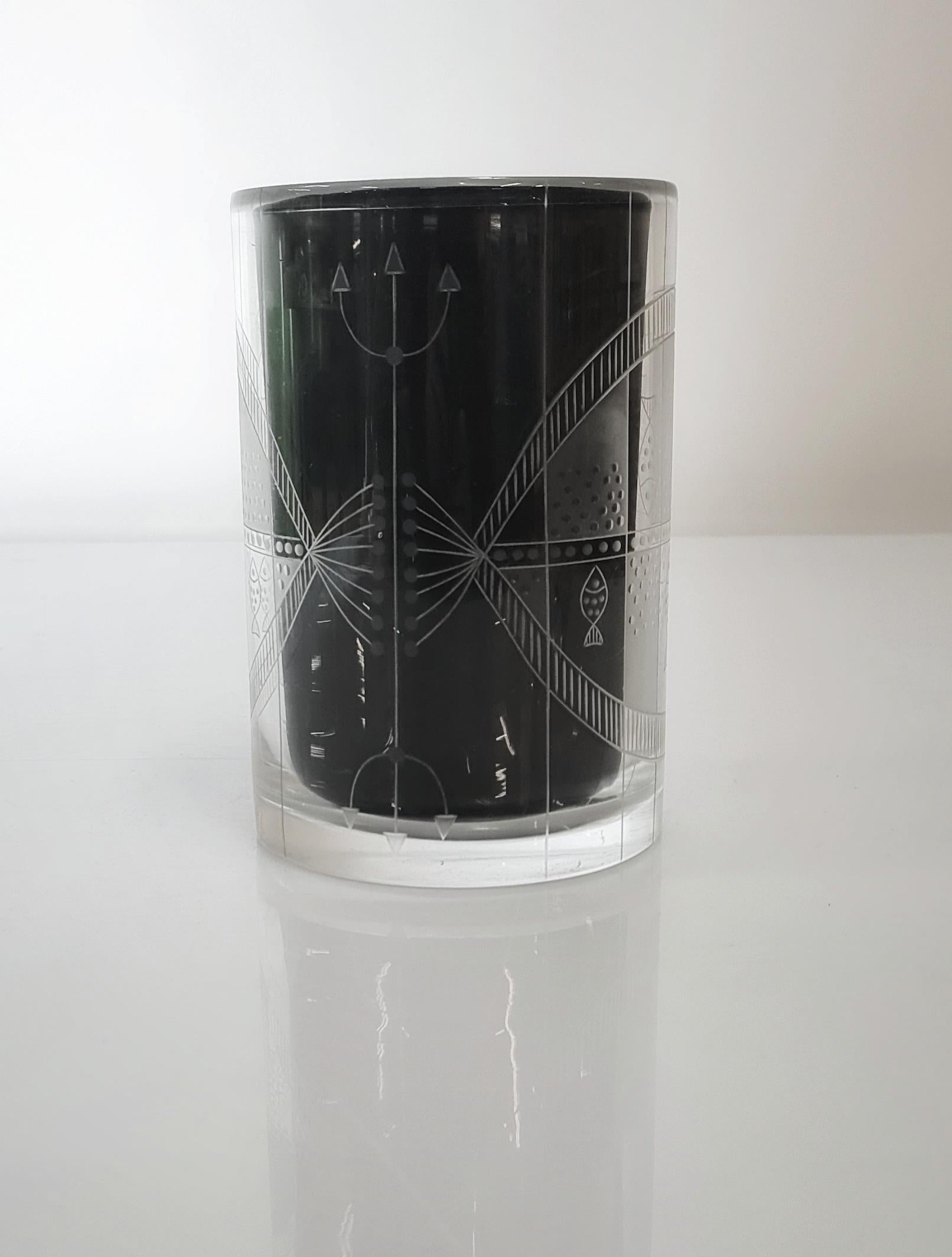 Mid-20th Century Extremely Rare Helena Tynell Engraved Vase Model for Riihimäen Lasi Oy, 1957 For Sale