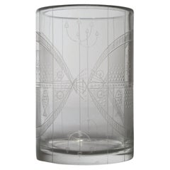 Used Extremely Rare Helena Tynell Engraved Vase Model for Riihimäen Lasi Oy, 1957