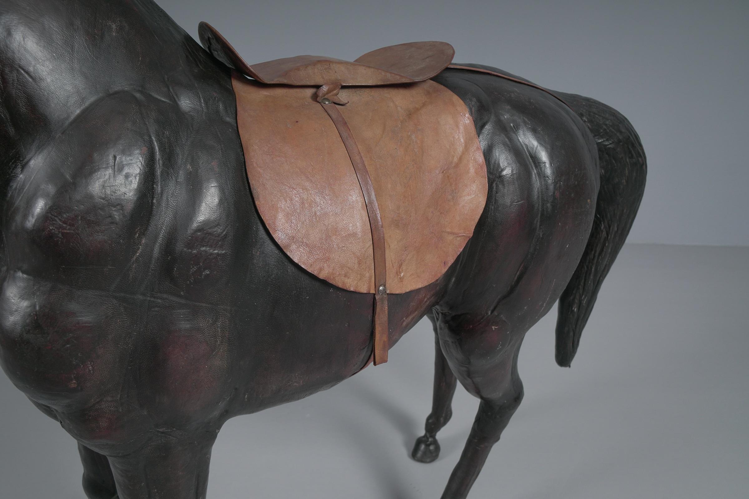 Extremely Rare, Huge Lifelike Horse Made of Leather, 1960s For Sale 2