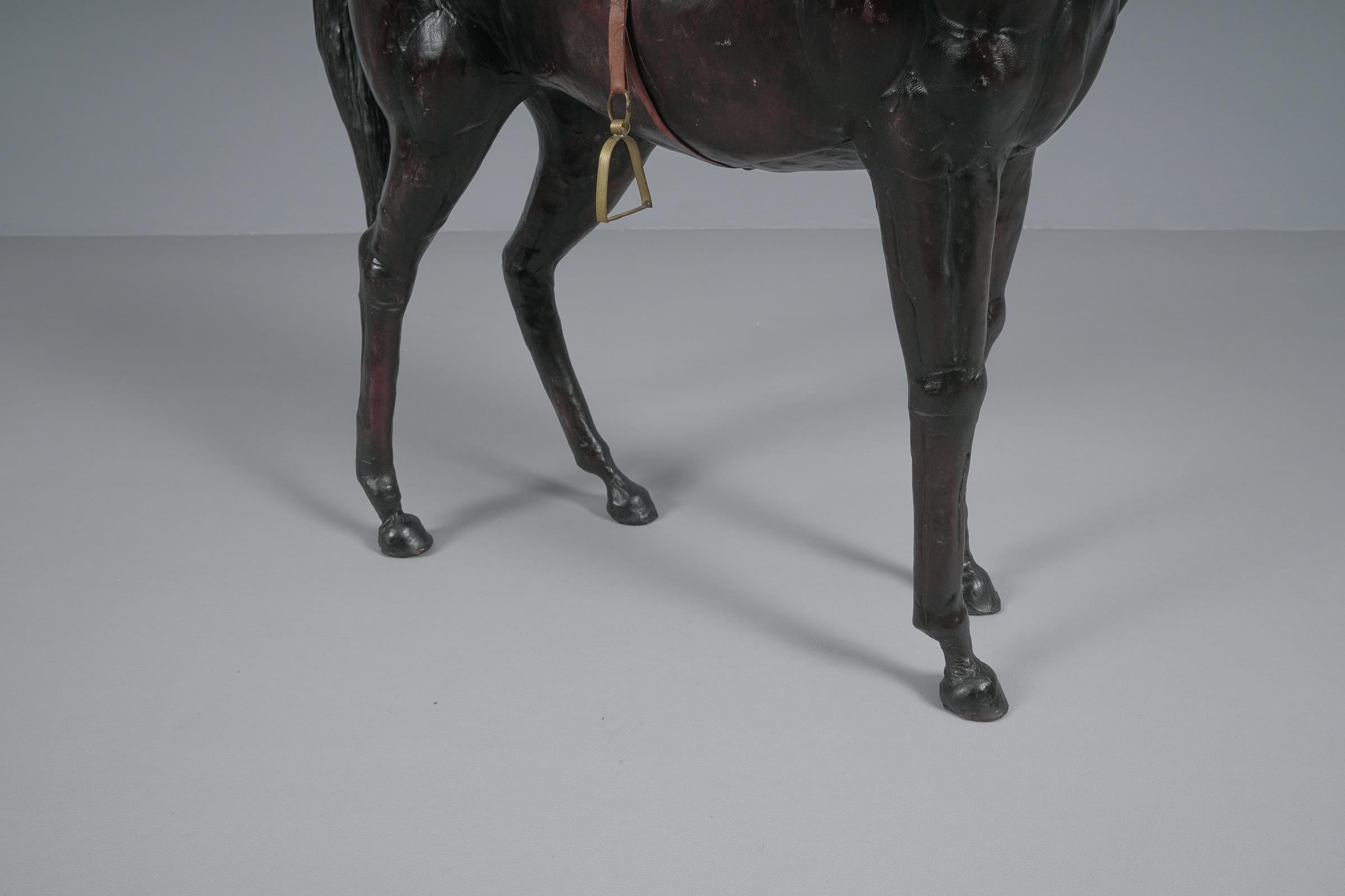 Extremely Rare, Huge Lifelike Horse Made of Leather, 1960s For Sale 6