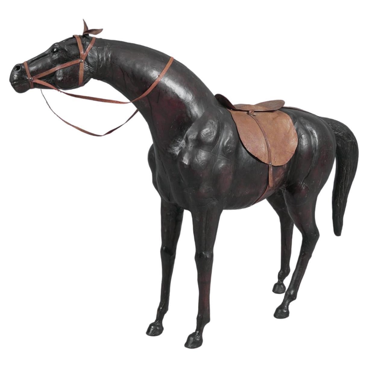 Extremely Rare, Huge Lifelike Horse Made of Leather, 1960s For Sale