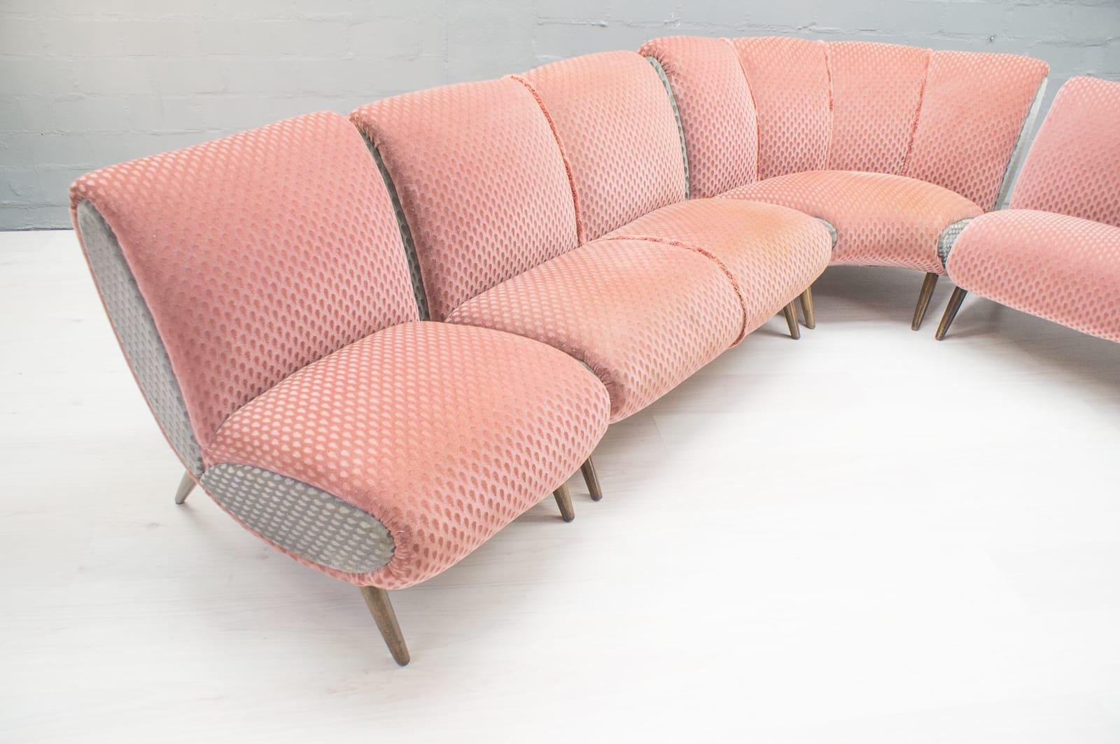 Extremely rare huge sofa set by Norman Bel Geddes from the 1950s, USA In Fair Condition In Nürnberg, Bayern