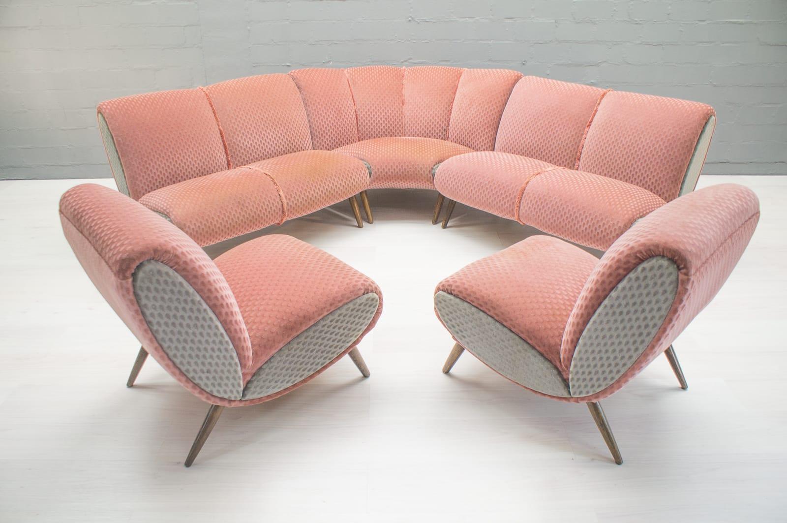 Fabric Extremely rare huge sofa set by Norman Bel Geddes from the 1950s, USA