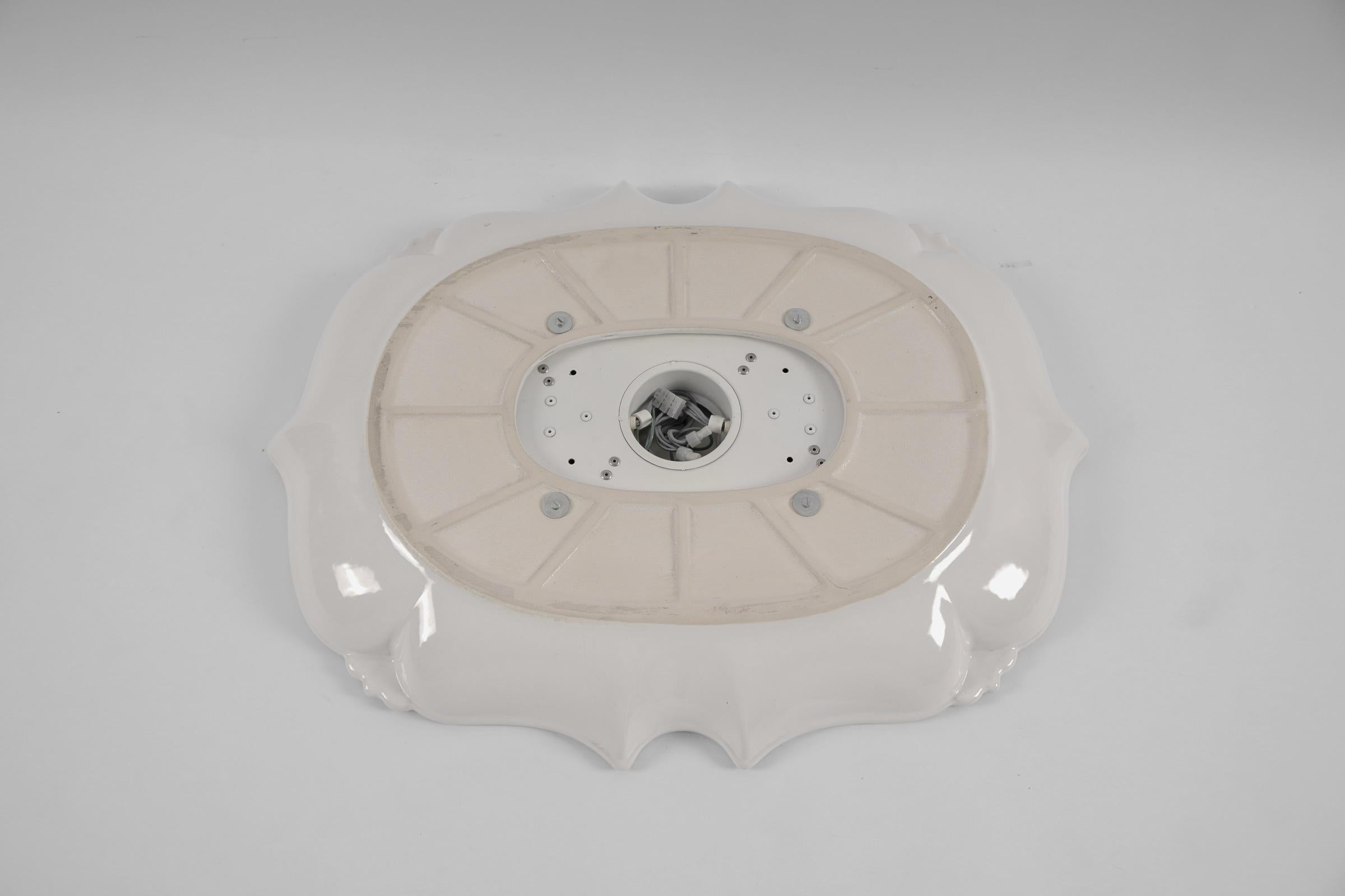 Estremamente raro specchio illuminato in ceramica della stimata Casa Pan Ceramic in vendita 2