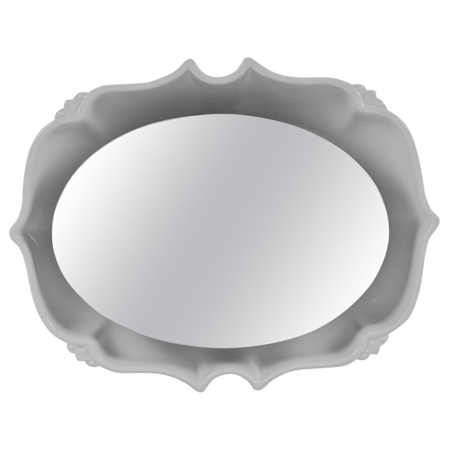 Extremely Rare Illuminated Ceramic Mirror from the Esteemed House Pan Ceramic For Sale