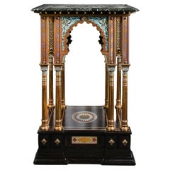 Extremely Rare, Imperial, and Historic Gilt-Brass, Enamel & Wood Gueridon Table