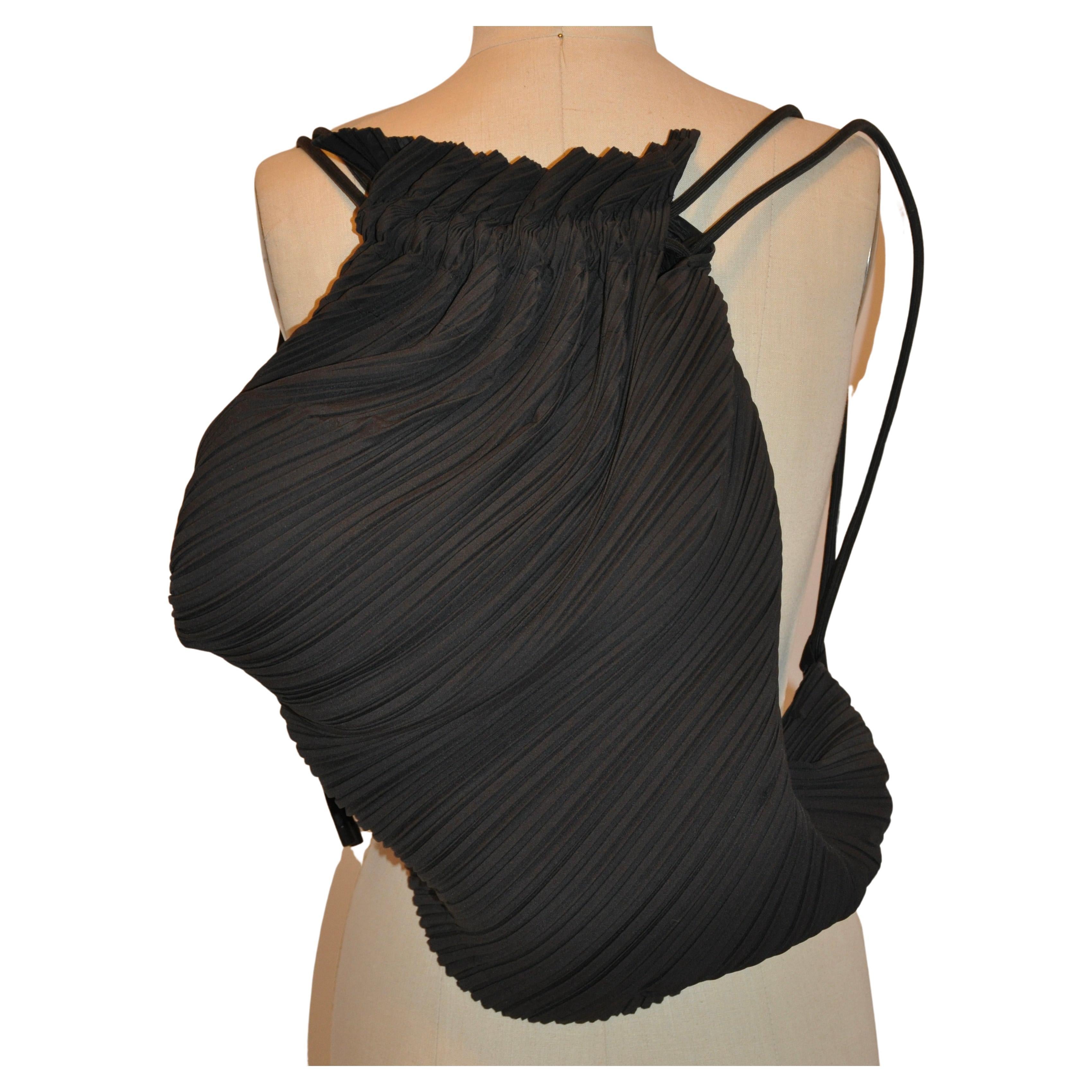 Extremely Rare Issey Miyake "Limited Edition" Asymmetric Large Black Drawstring For Sale