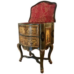 Extremely Rare Italian Rococo “Lacca Comodino”, 17th-18th Century, Venice