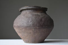 Extremely Rare Japanese Antique Pottery 1300s-1400s/Flower Vase Wabisabi Jar